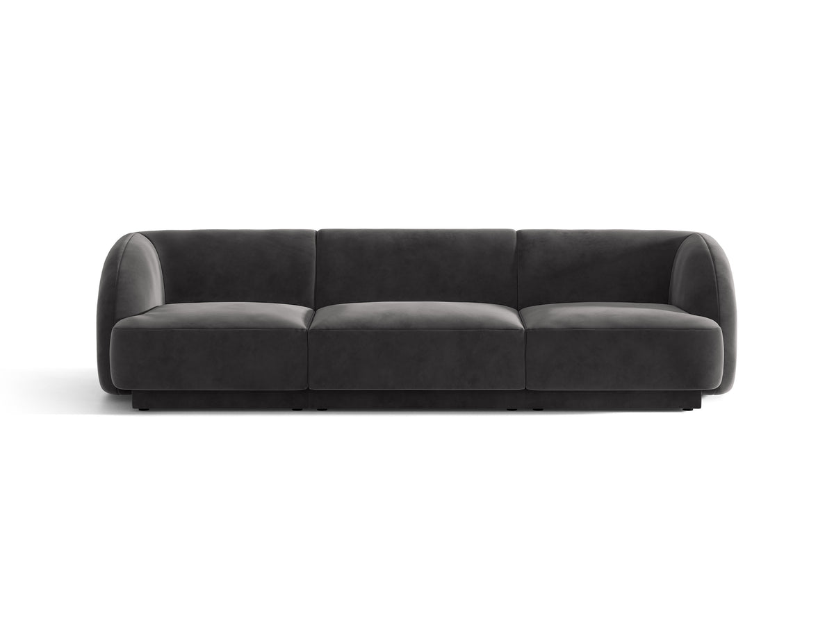 Sofa van fluweel 3-zits MILEY donkergrijs