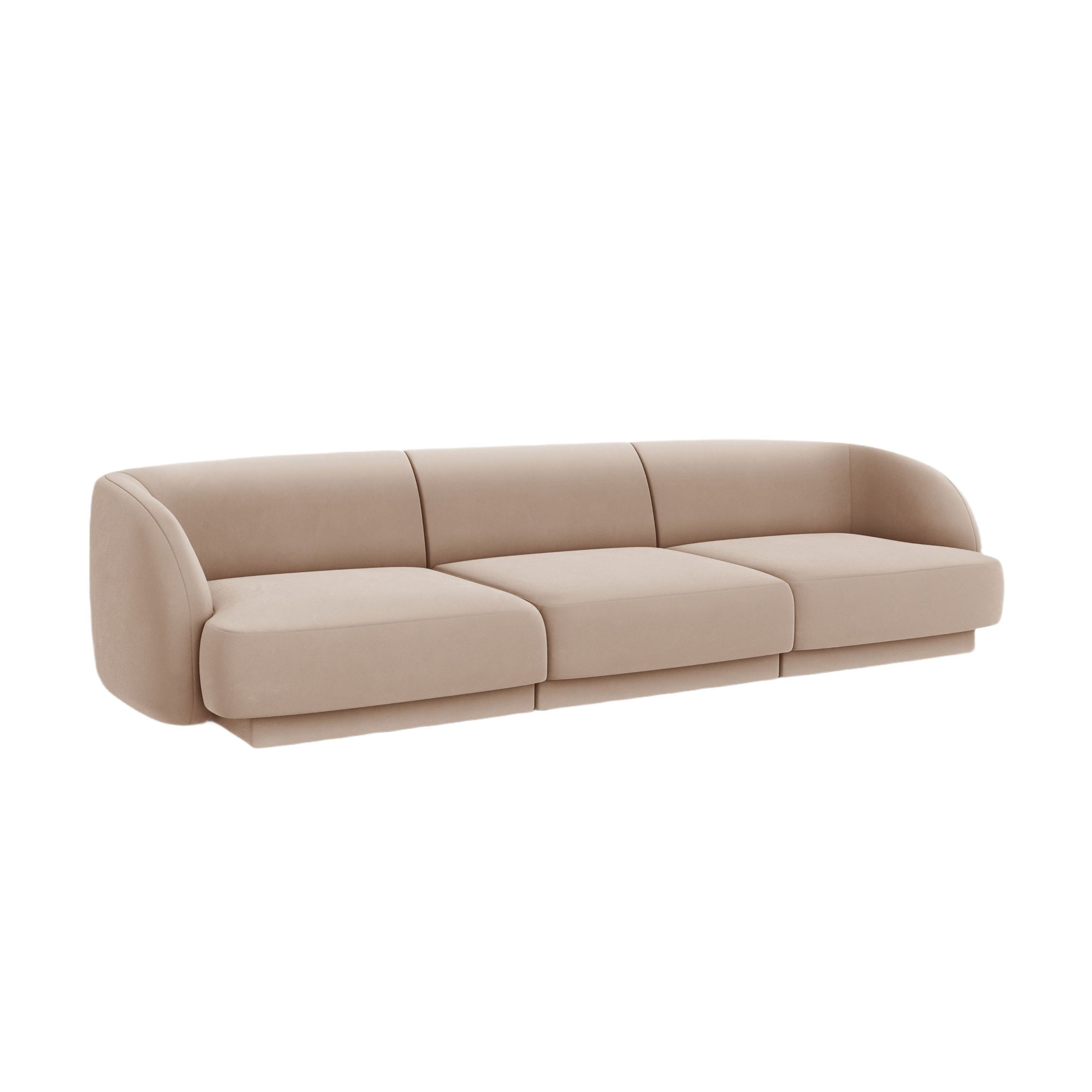 Velvet 3-Seater Sofa MILEY Cappuccino