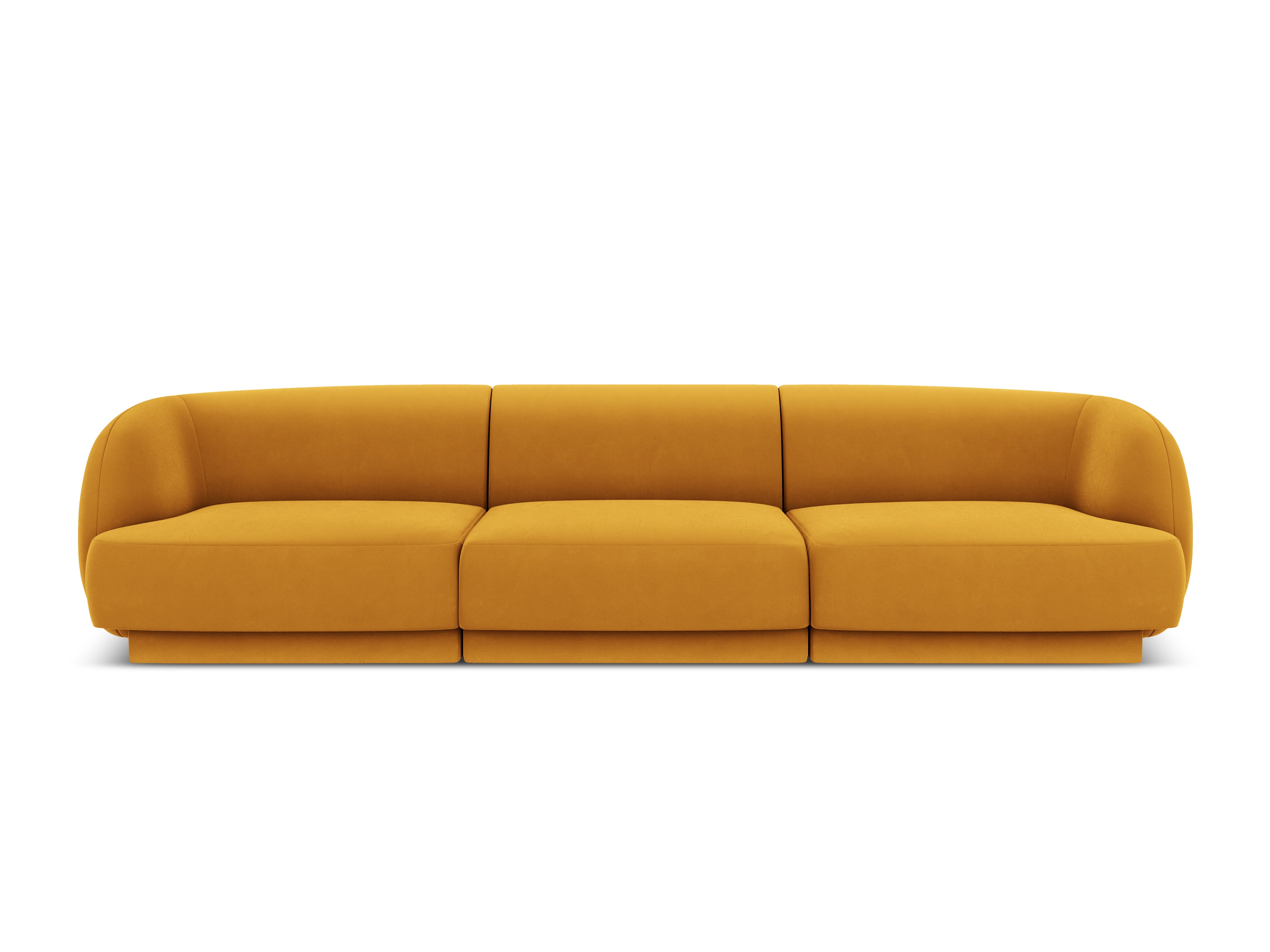 Sofa aksamitna 3-osobowa MILEY żółty Micadoni Eye on Design