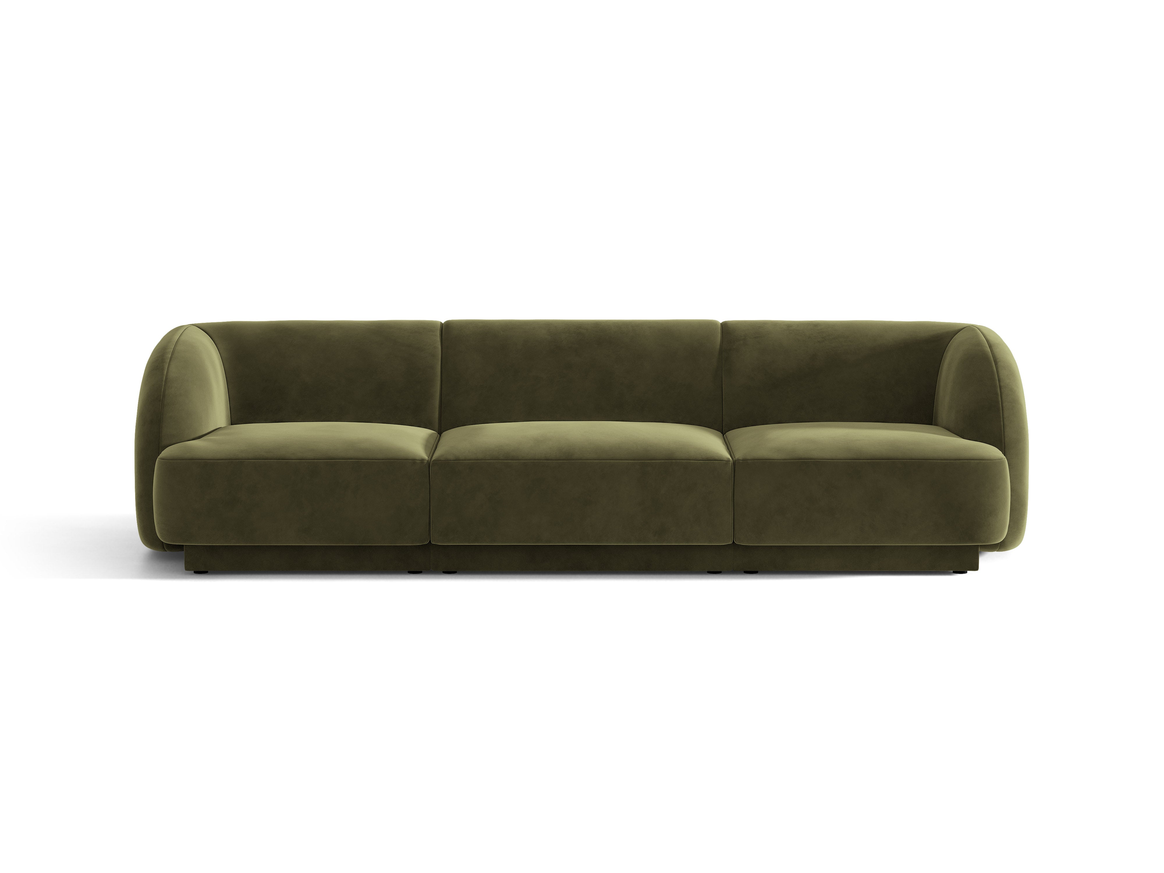 Sofa aksamitna 3-osobowa MILEY zielony – Micadoni