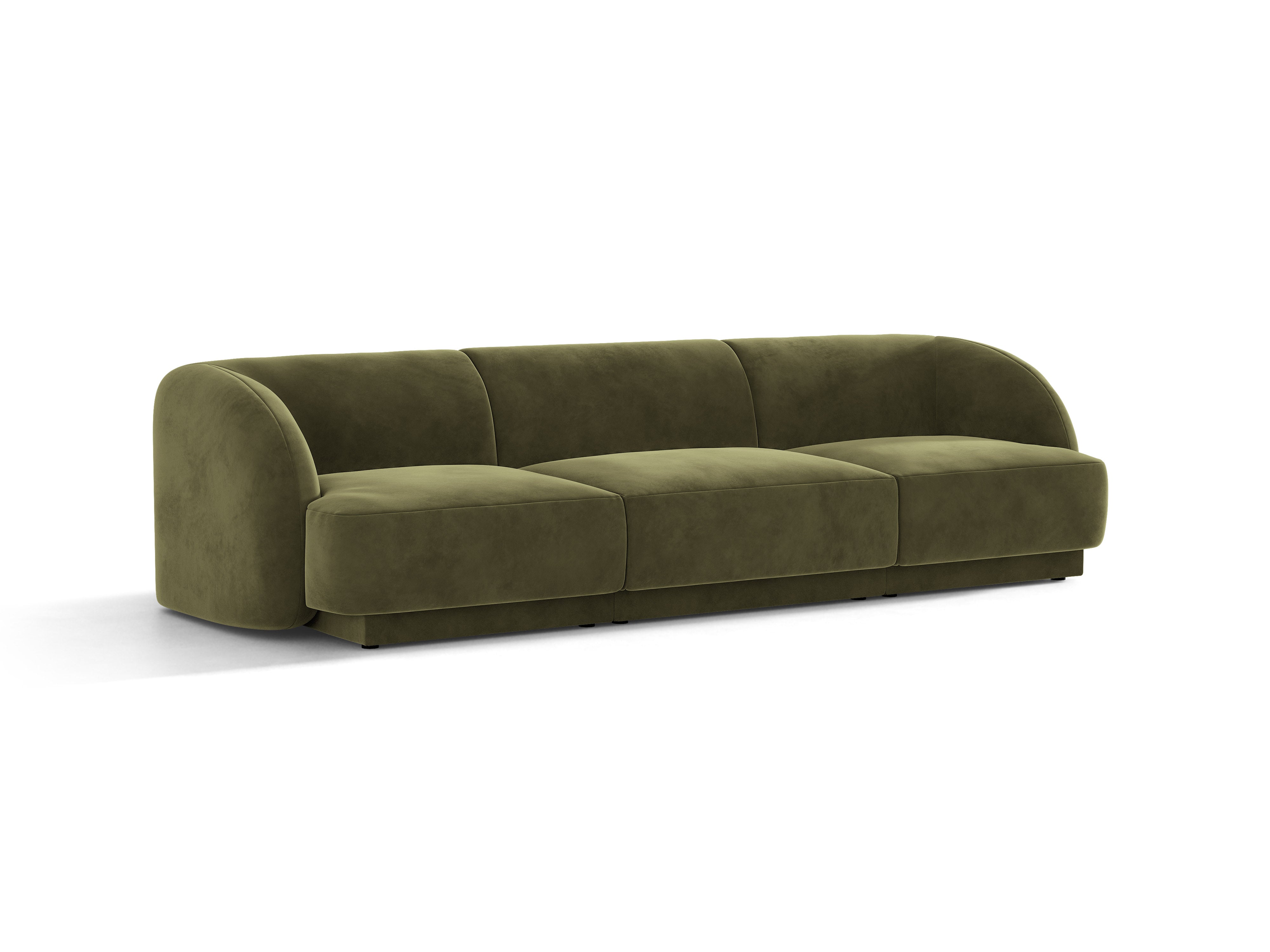 Sofa aksamitna 3-osobowa MILEY zielony do salonu