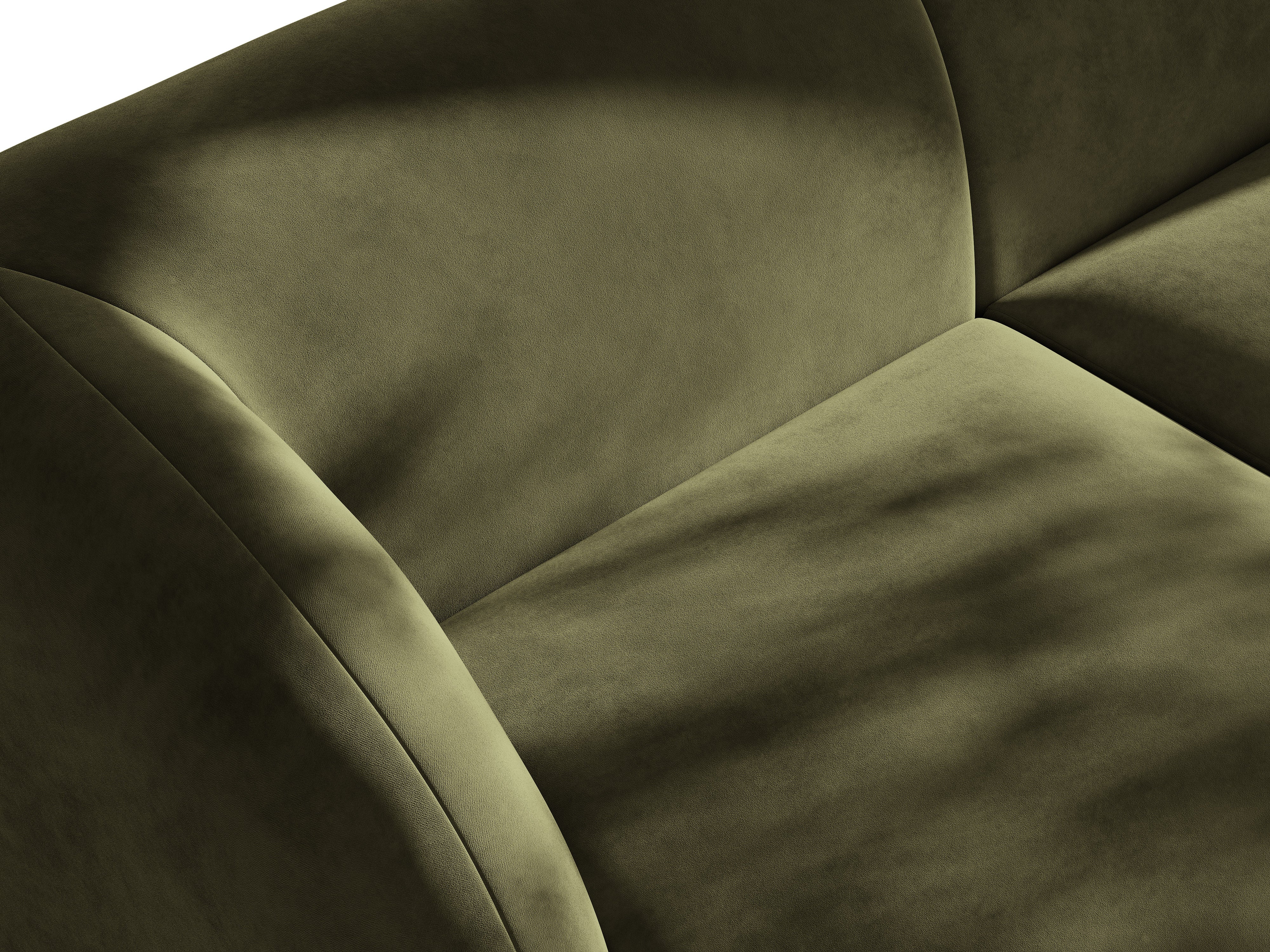 Sofa aksamitna 3-osobowa MILEY zielony z podłokietnikami