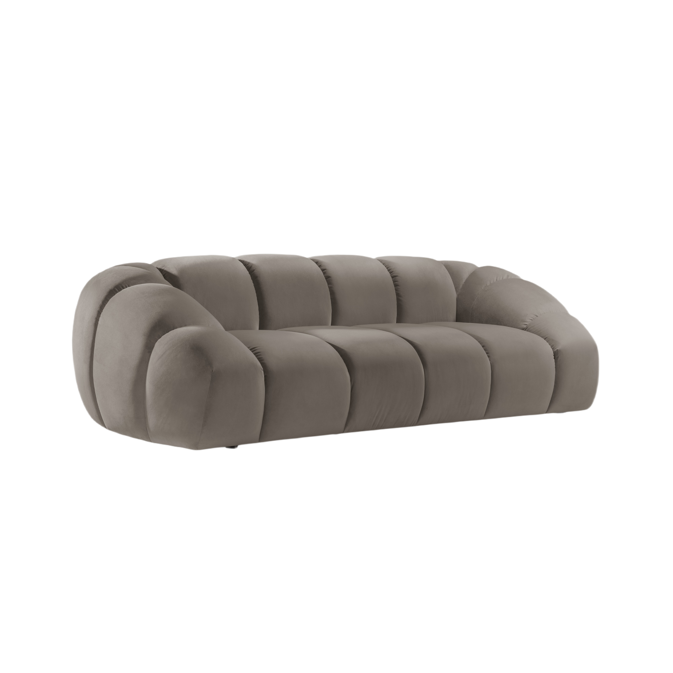 Sofa aus Samt 2,5-sitzig DIANA grau-braun