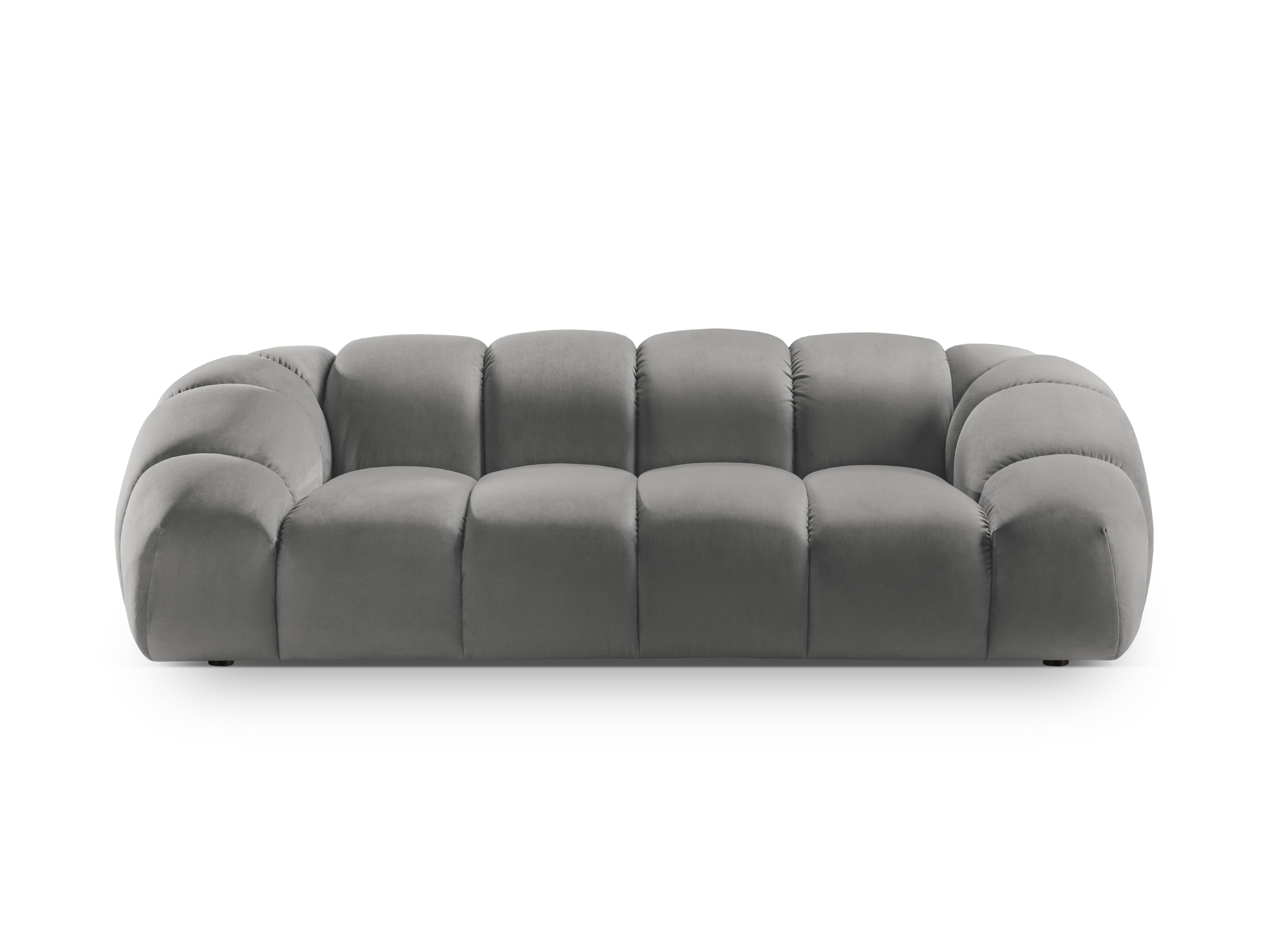 Sofa van fluweel 2,5-persoons DIANA grijs