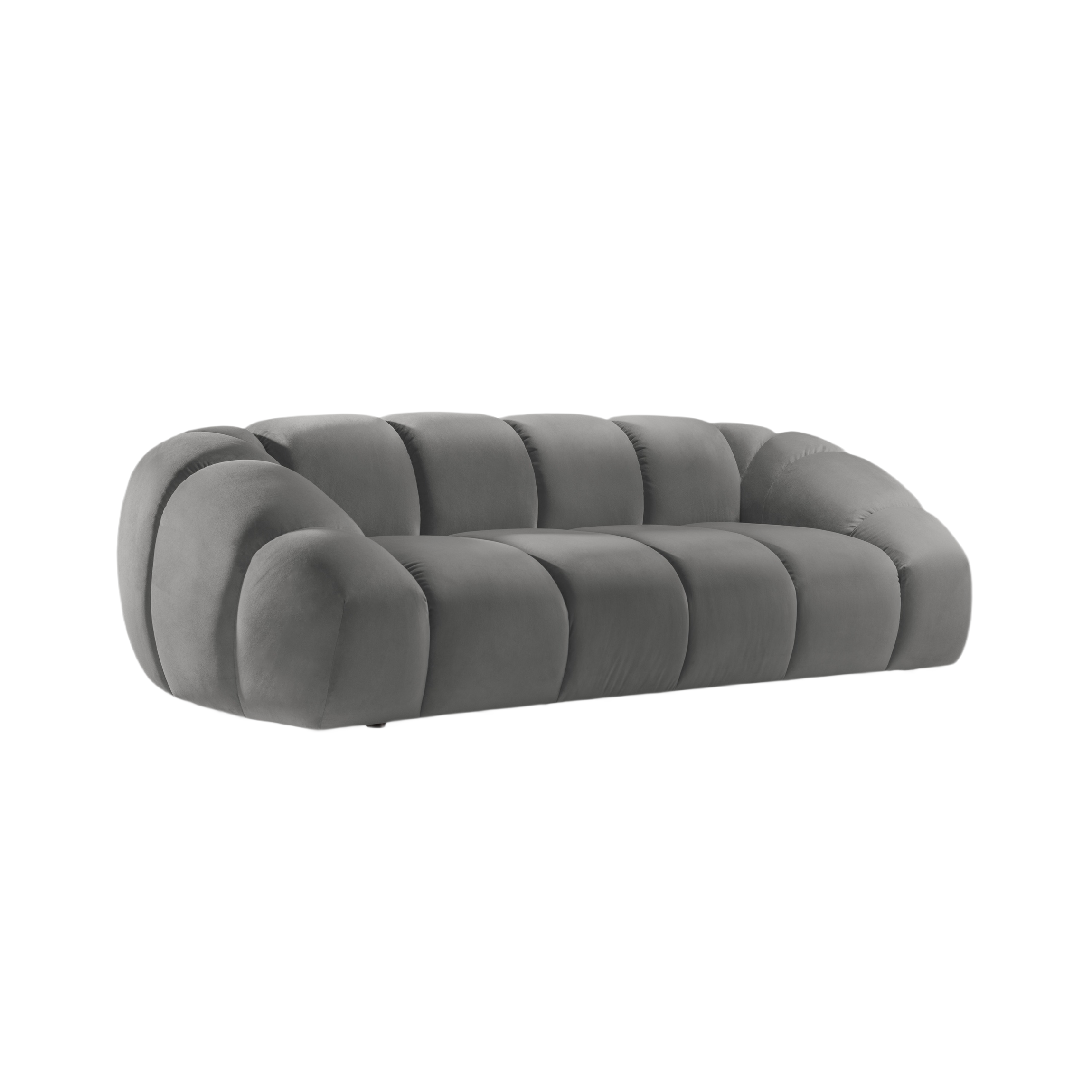 Sofa van fluweel 2,5-persoons DIANA grijs