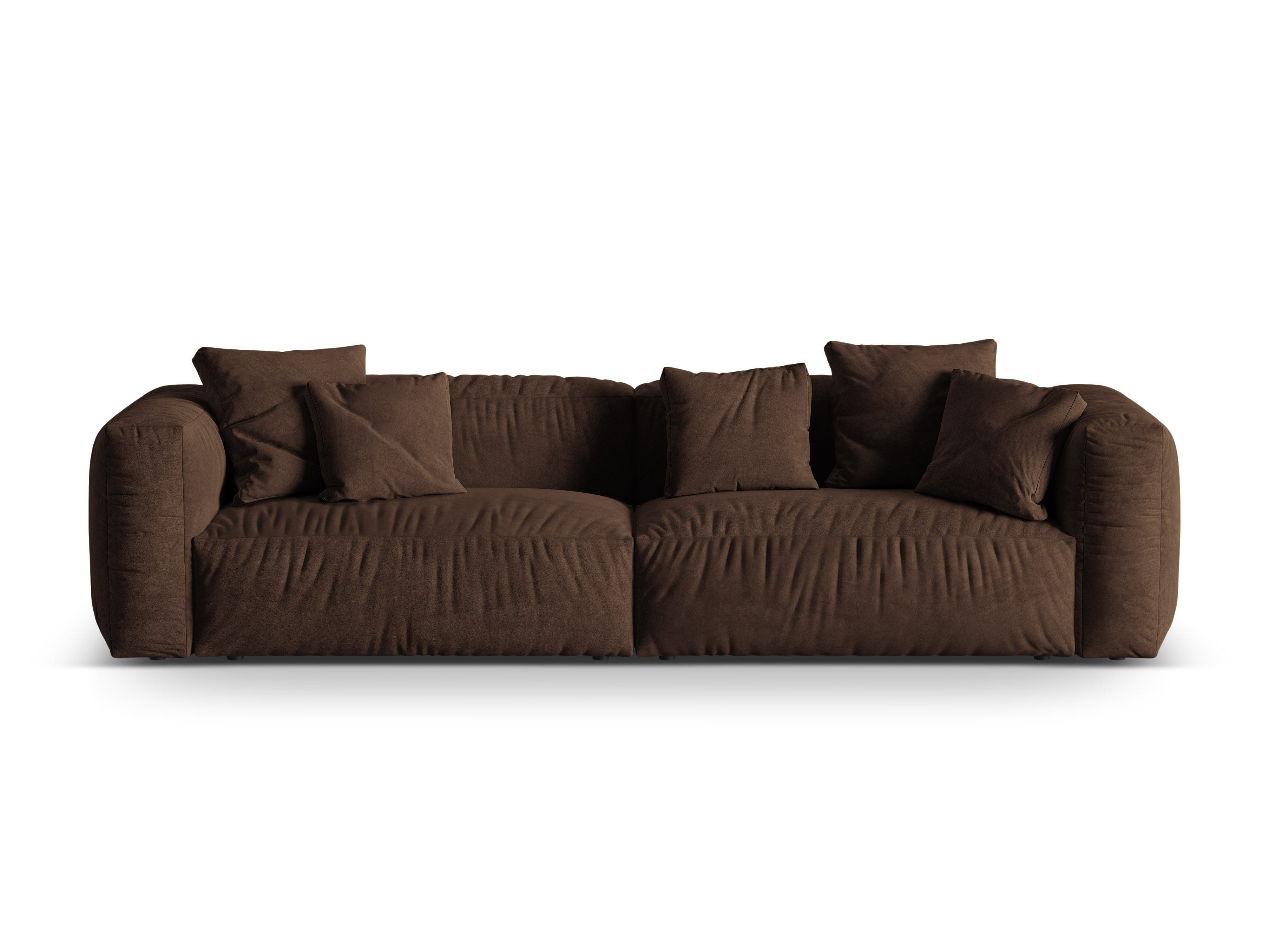 Sofa van 4 personen MARTINA in chocoladevelours