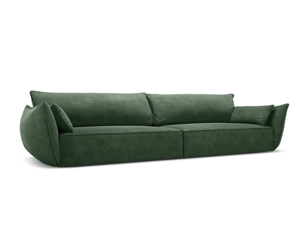Sofa 4-osobowa KAELLE butelkowa zieleń szenil Over The Horizon – ujęcie boczne
