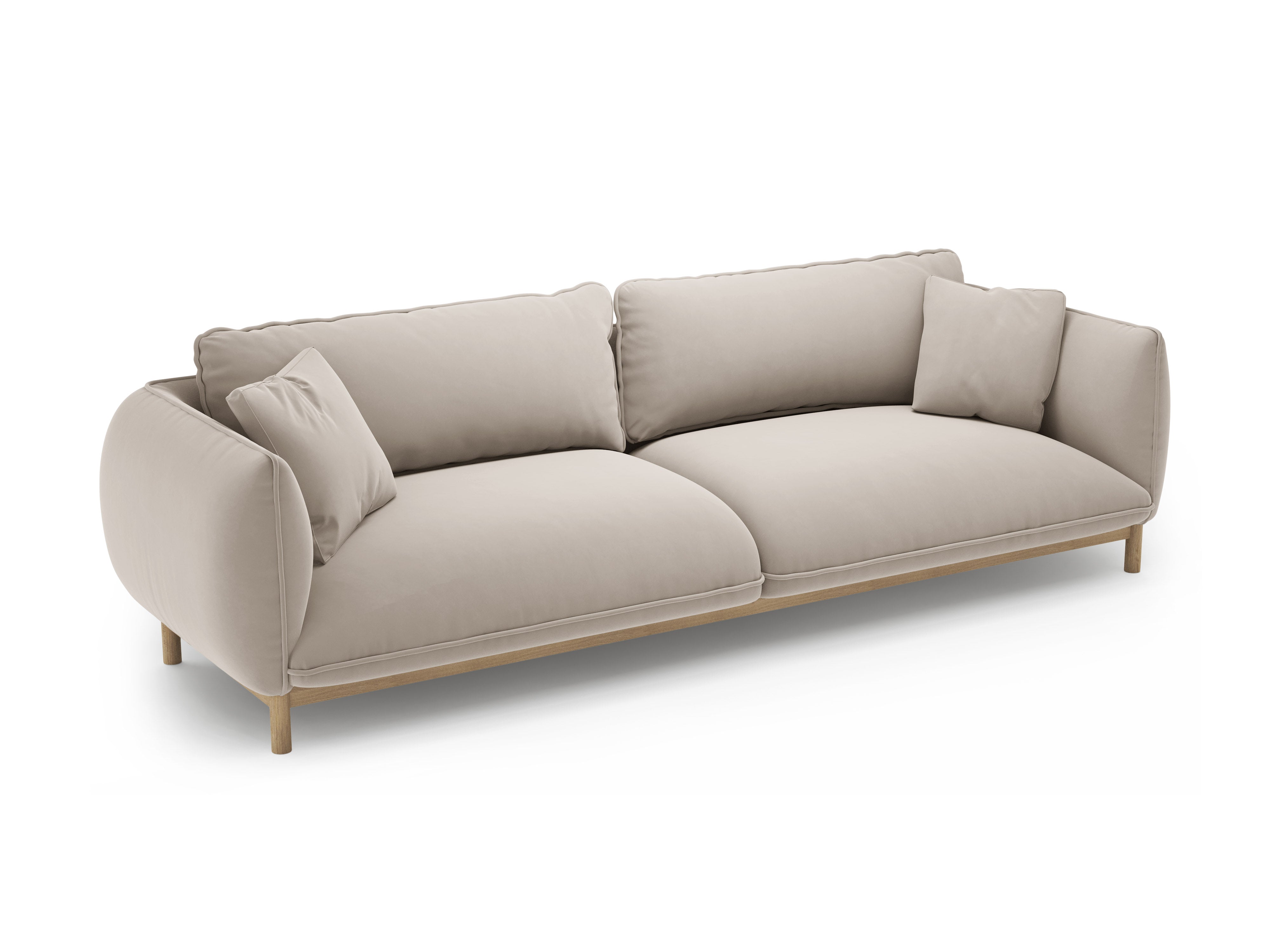Sofa aus Samt für 4 Personen ADA hellbeige