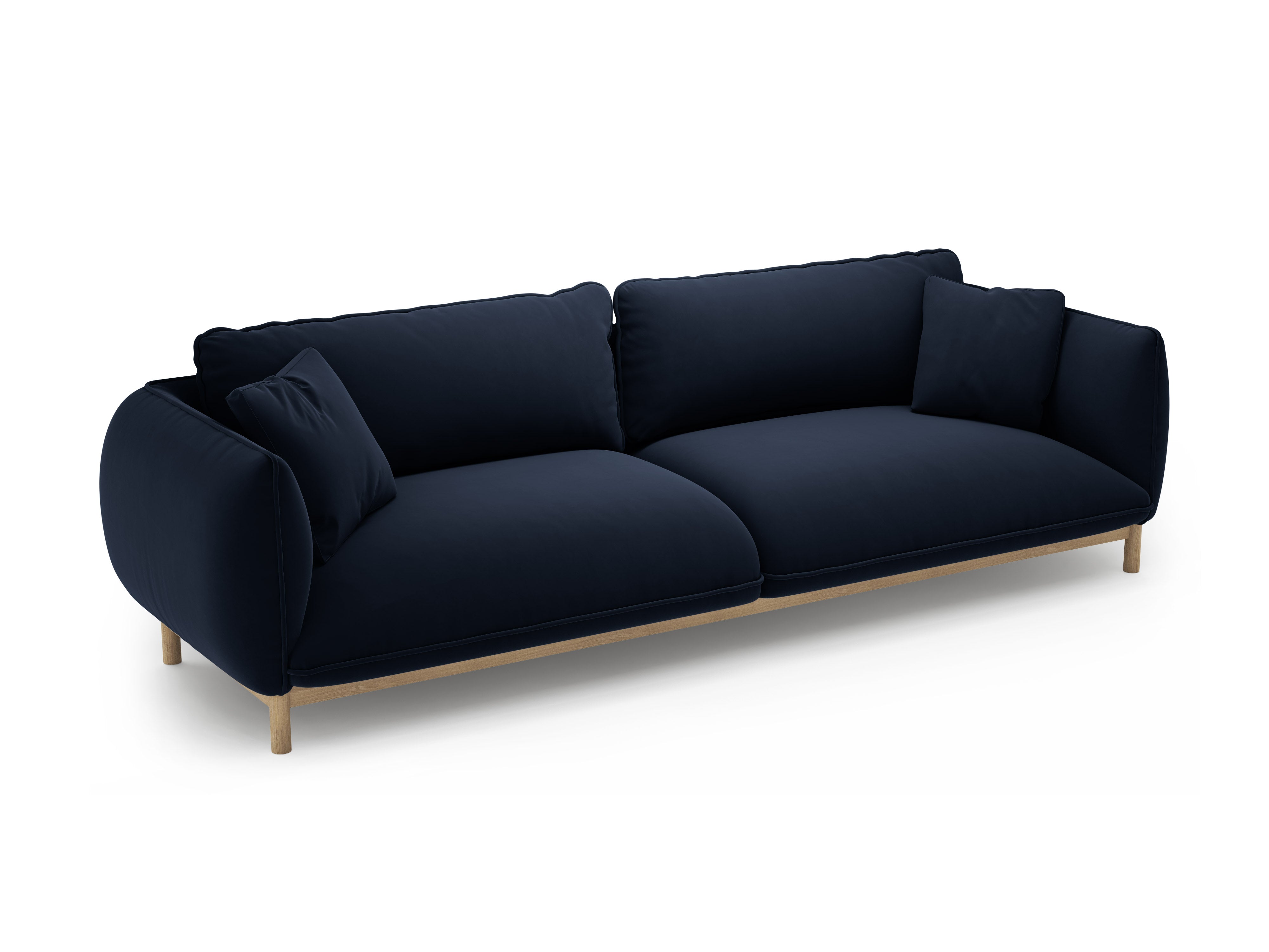 Sofa van fluweel voor 4 personen ADA koninklijk blauw