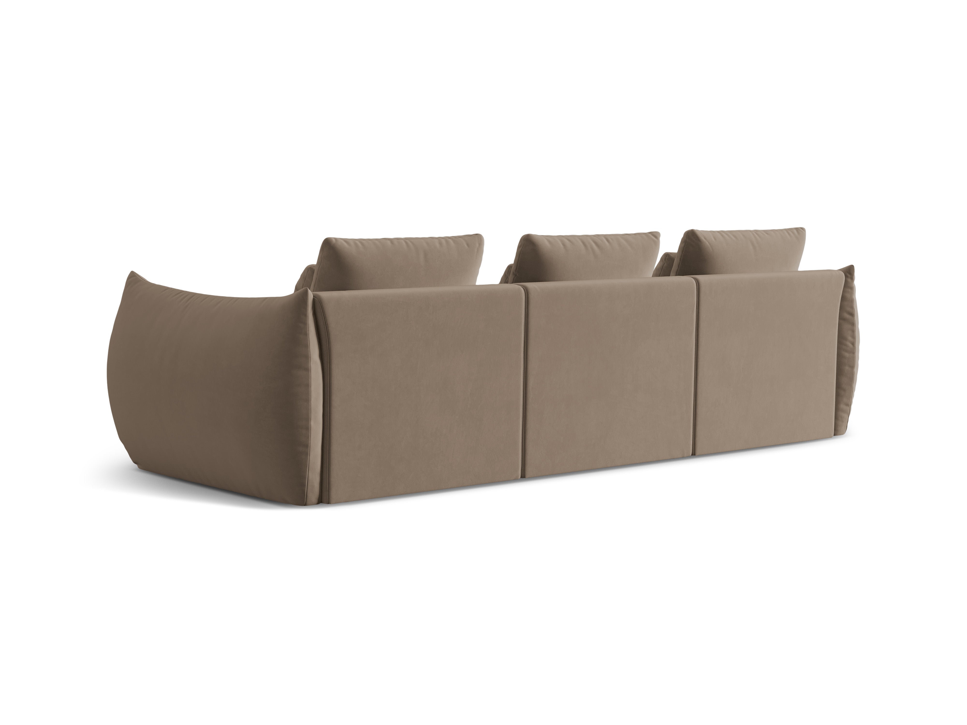 Velvet sofa 4-seater Bloom light brown