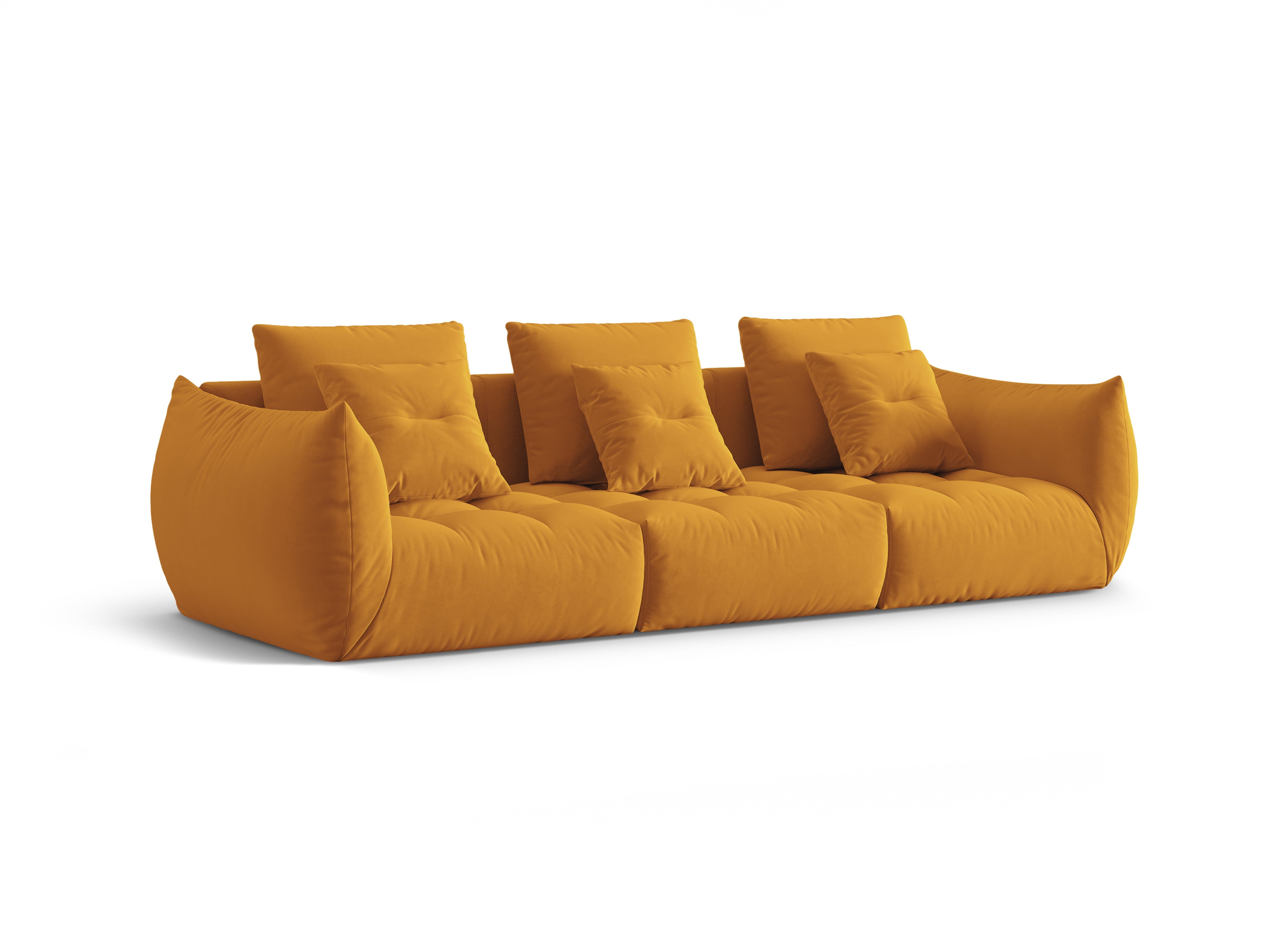 Velvet sofa 4-seater Bloom yellow