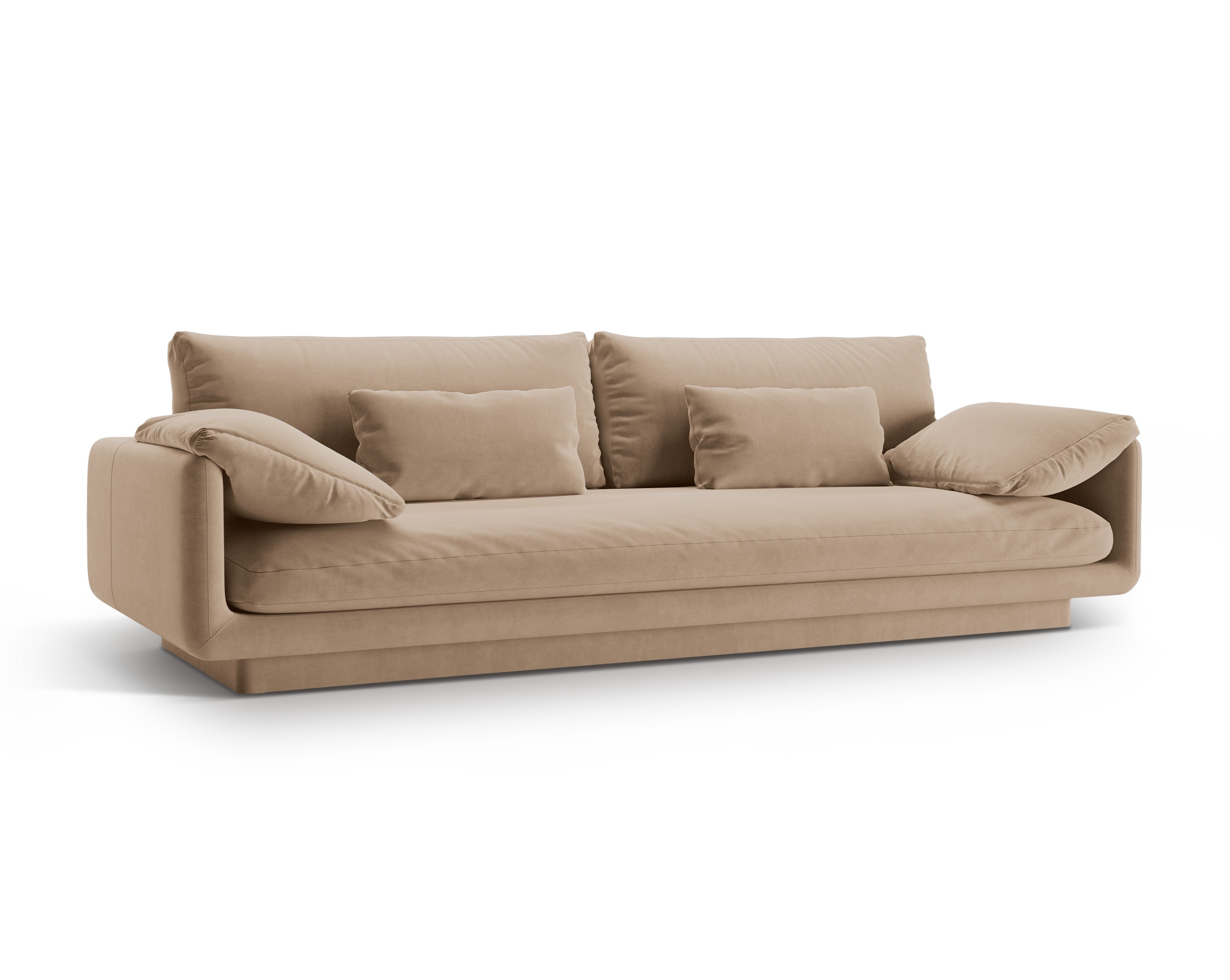 Samtsofa 4-Personen-Sand-Torino