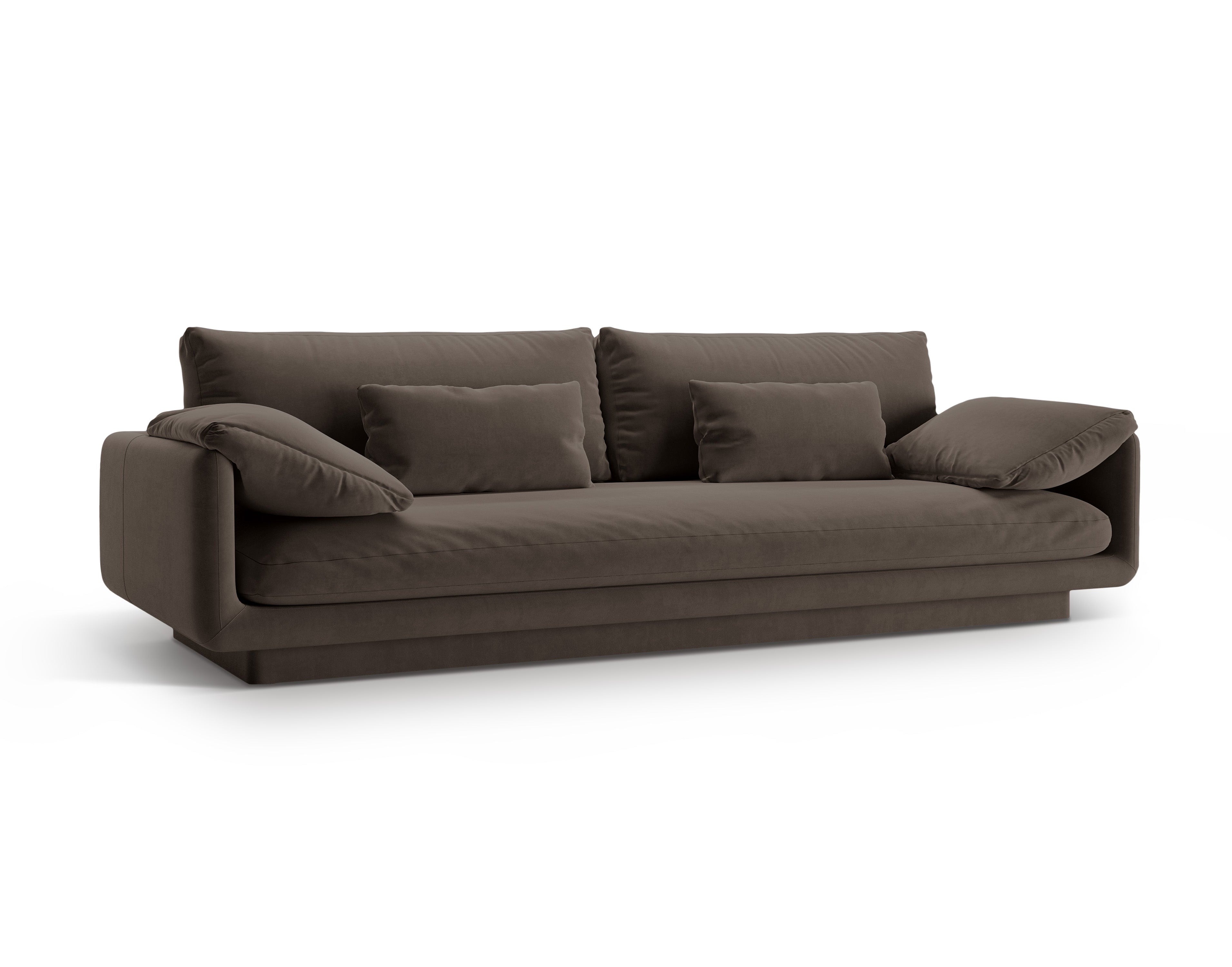 Samtsofa 4-Personen-Torino Heban Brown