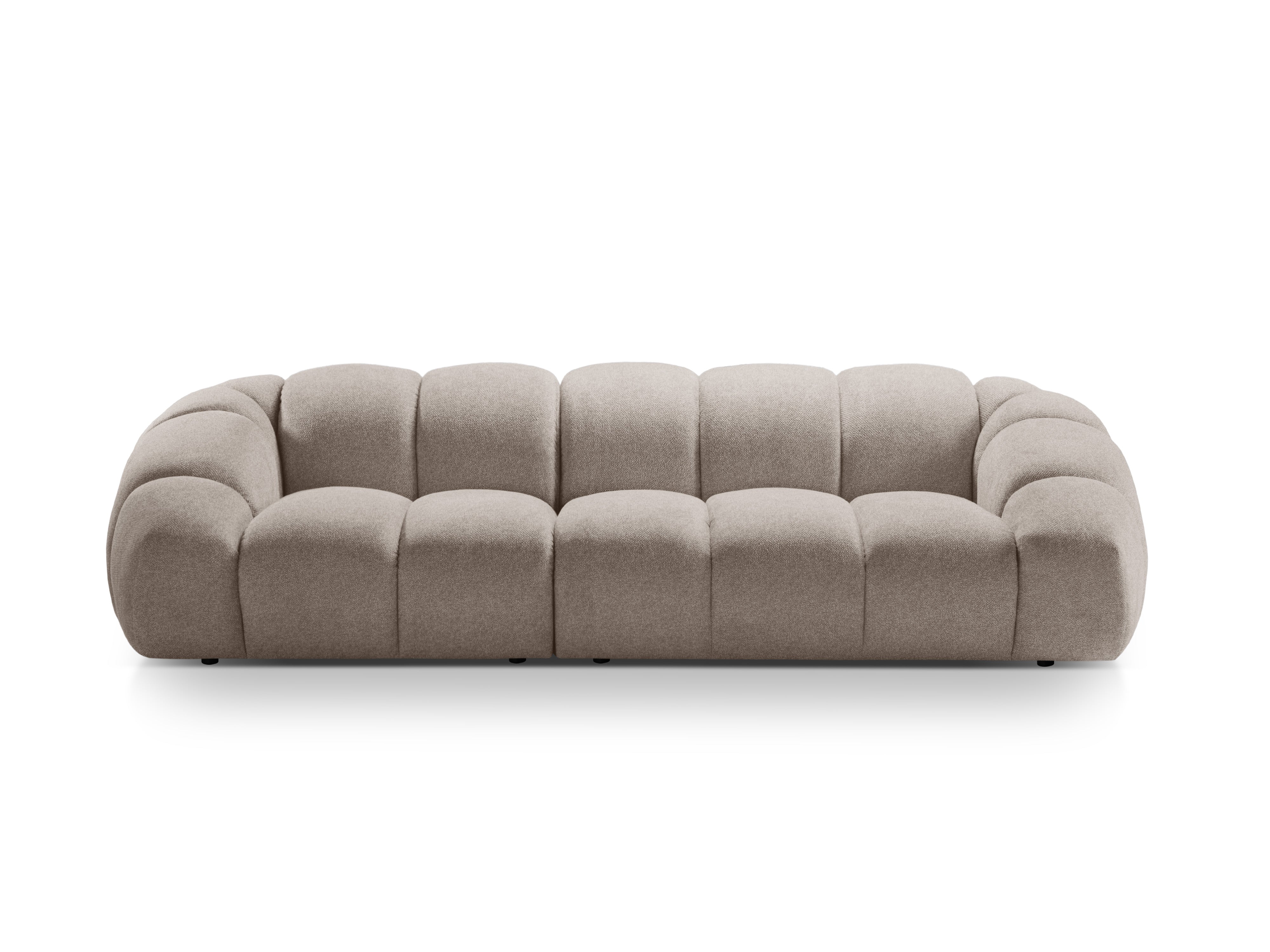 Sofa für 4 Personen DIANA dunkelbeige Chenille
