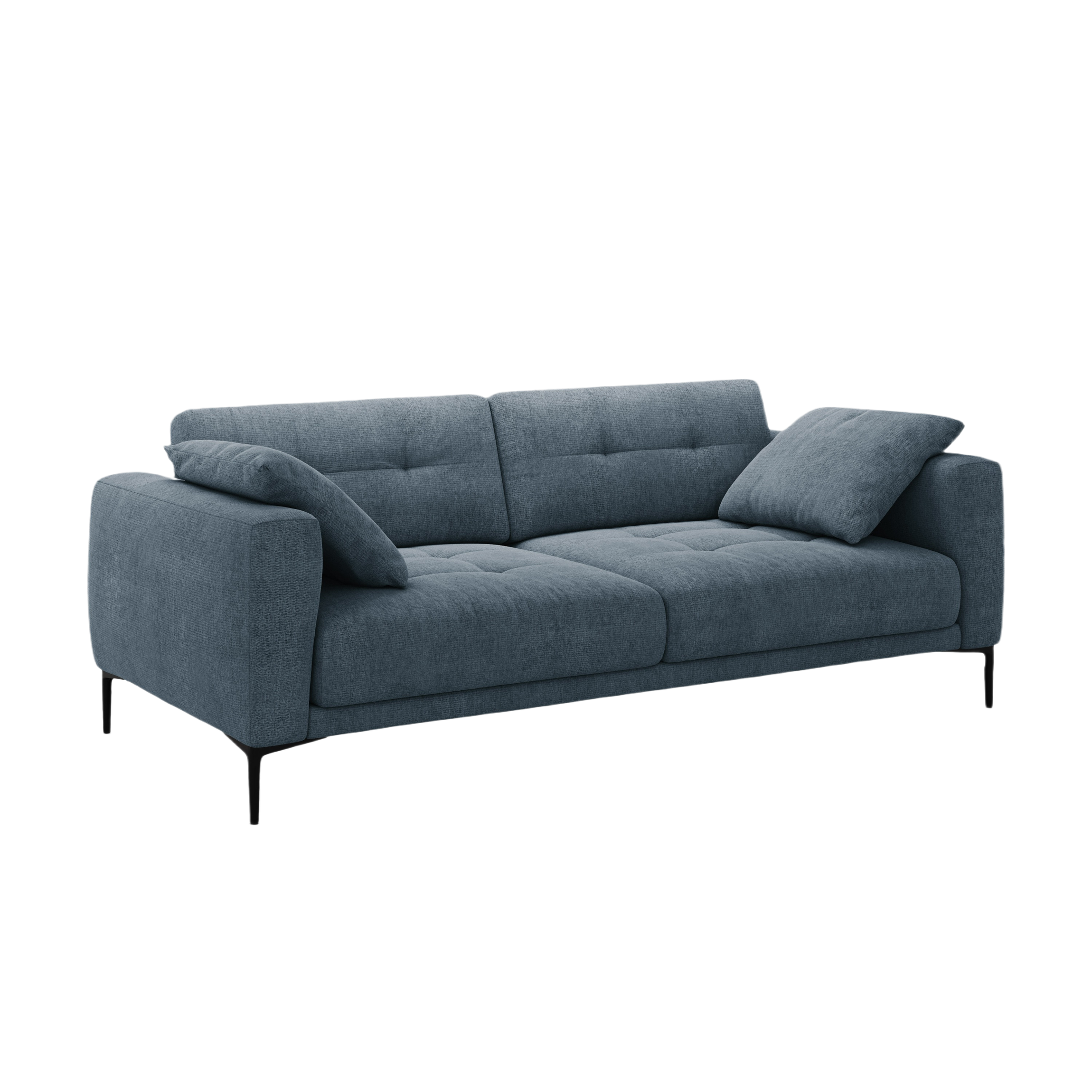 Sofa voor 4 personen BEMY donkerblauw chenille