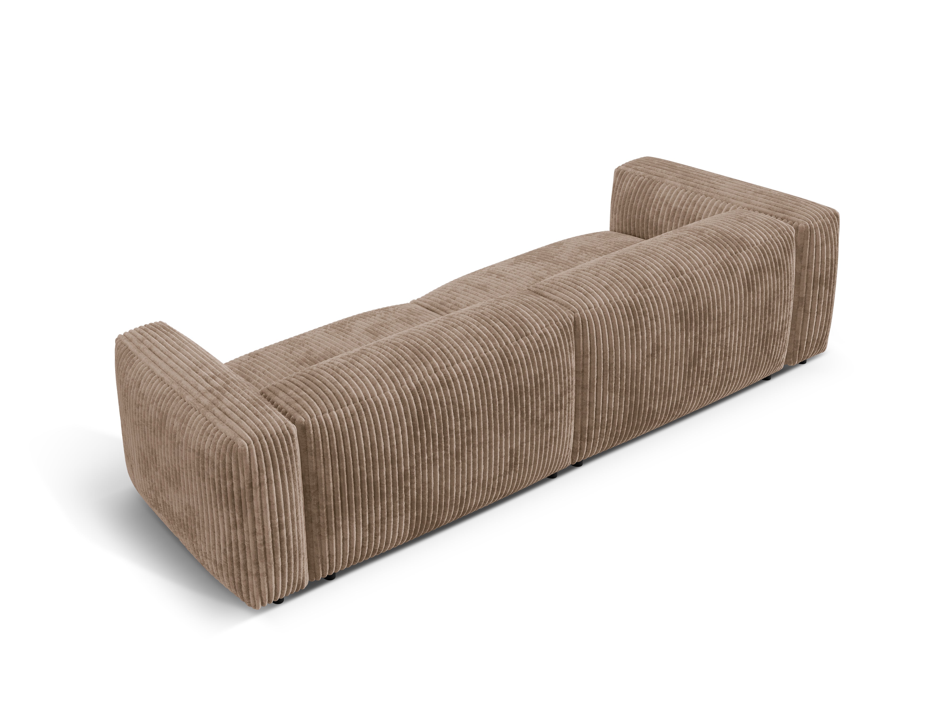 Sofa voor 4 personen MARTINA donkerbeige ribstof