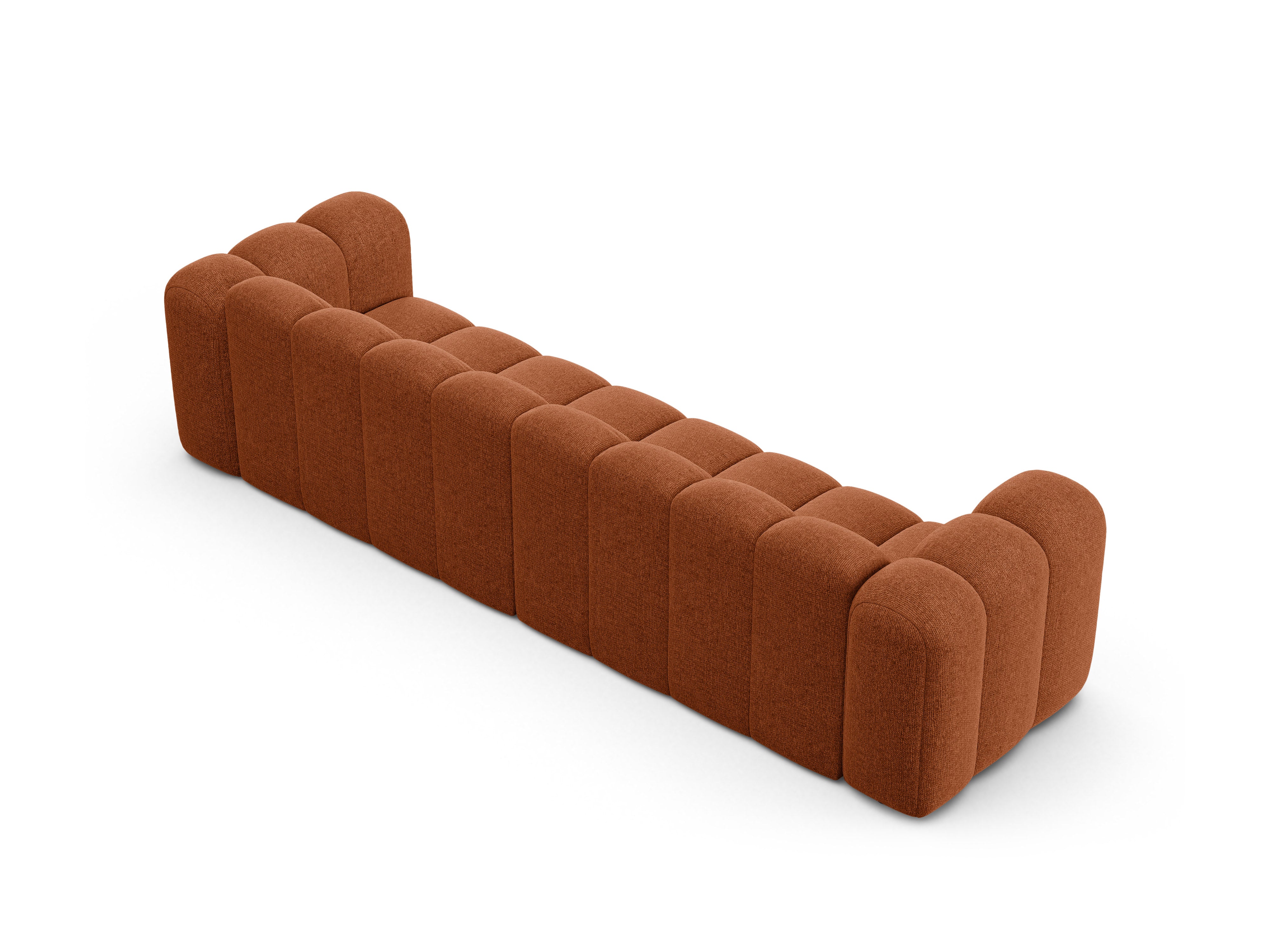 Sofa 4-Sitzer LUPINE ziegelrot Chenille