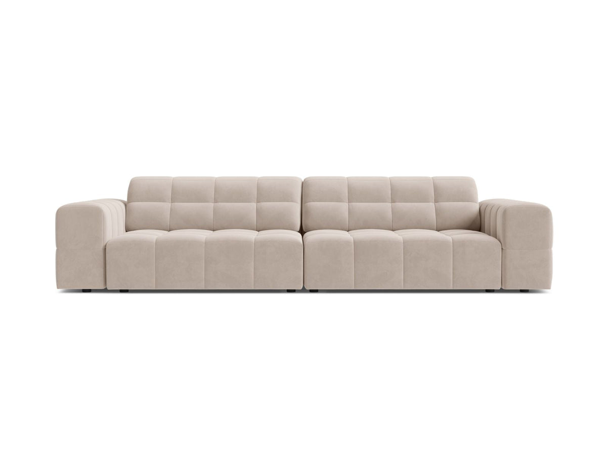 Sofa aksamitna 4-osobowa JENNIFER jasnobeżowy Venus – Micadoni
