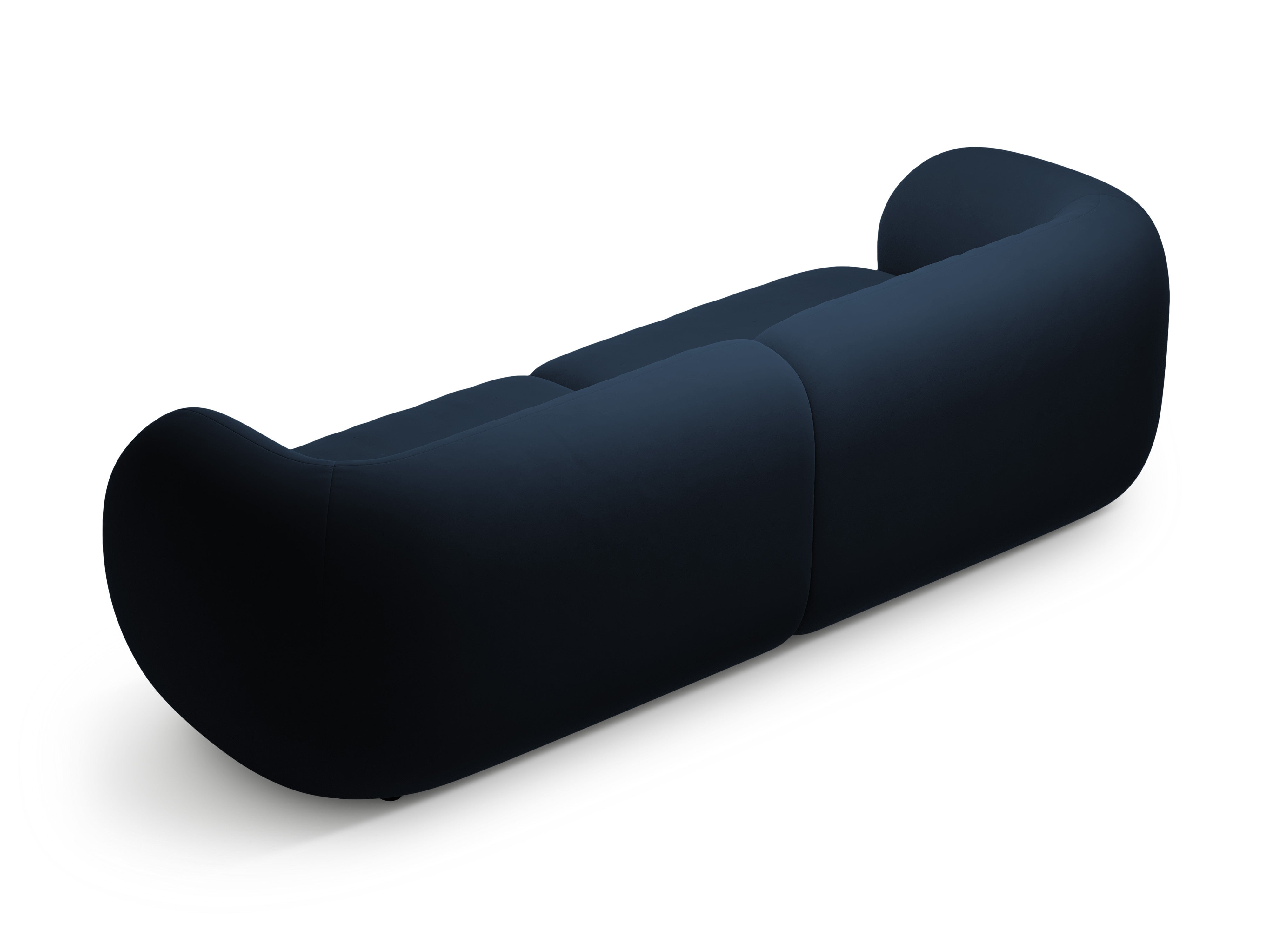 Sofa voor 4 personen van fluweel KATE koninklijk blauw