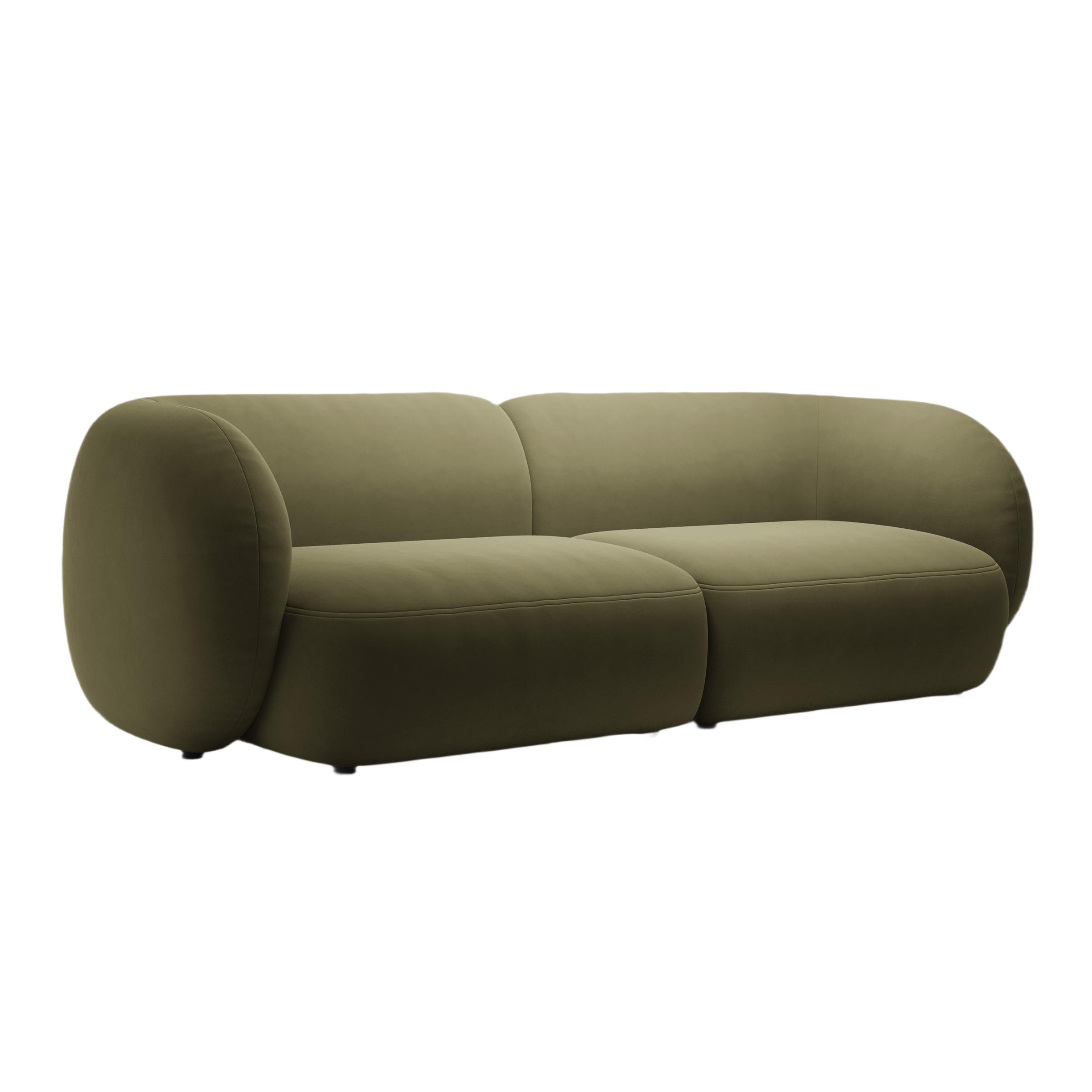 Sofa voor 4 personen van fluweel KATE groen
