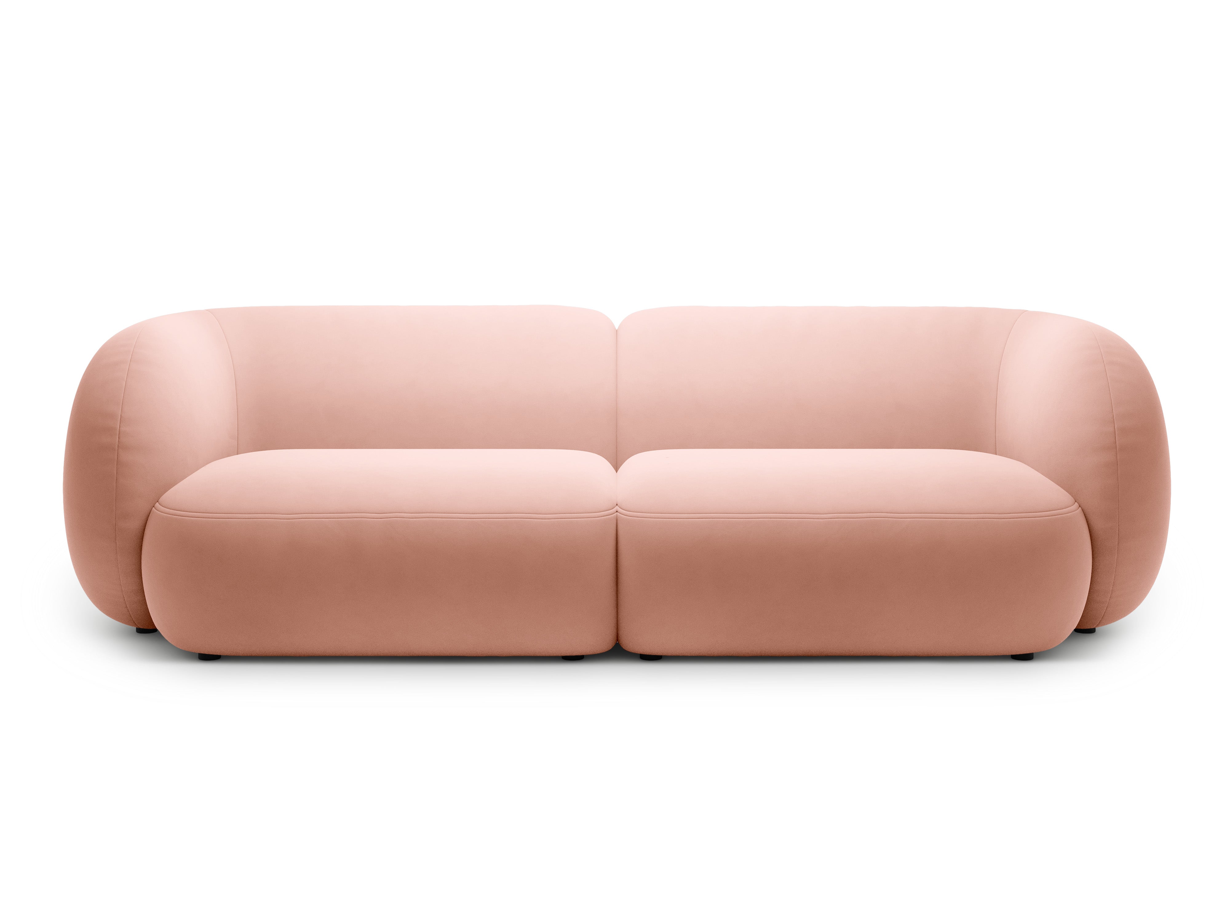 Sofa voor 4 personen van fluweel KATE roze