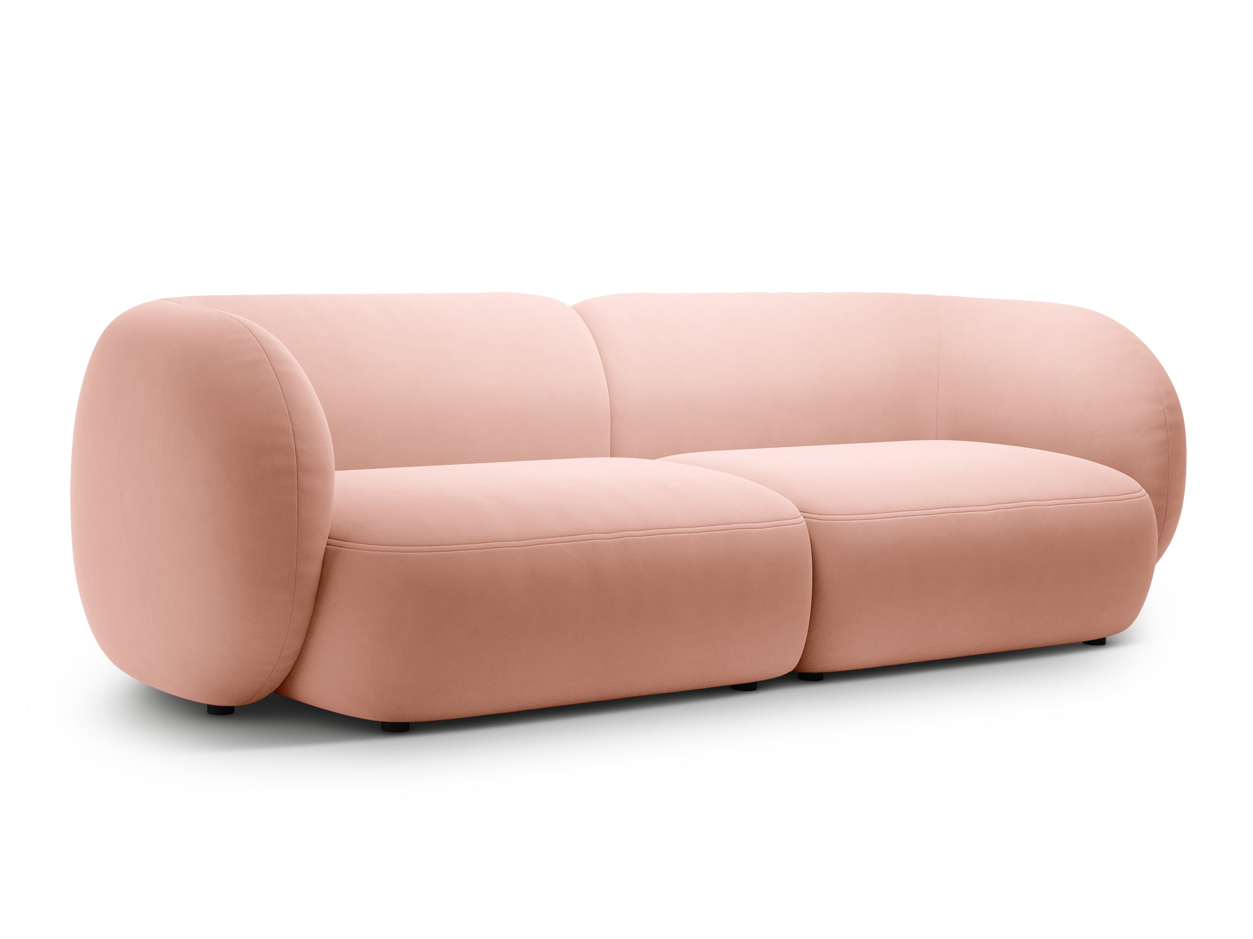 Sofa voor 4 personen van fluweel KATE roze