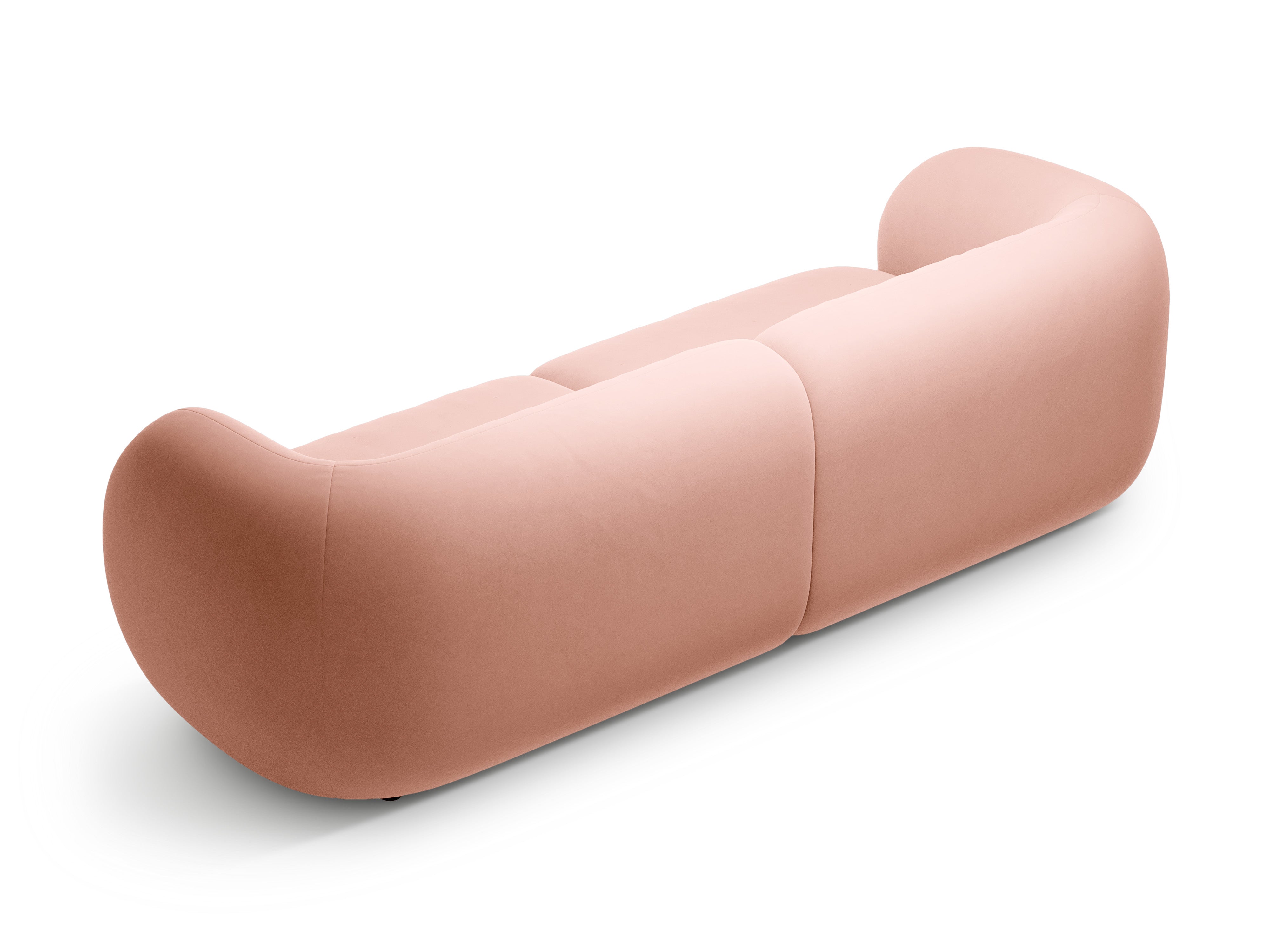Sofa voor 4 personen van fluweel KATE roze