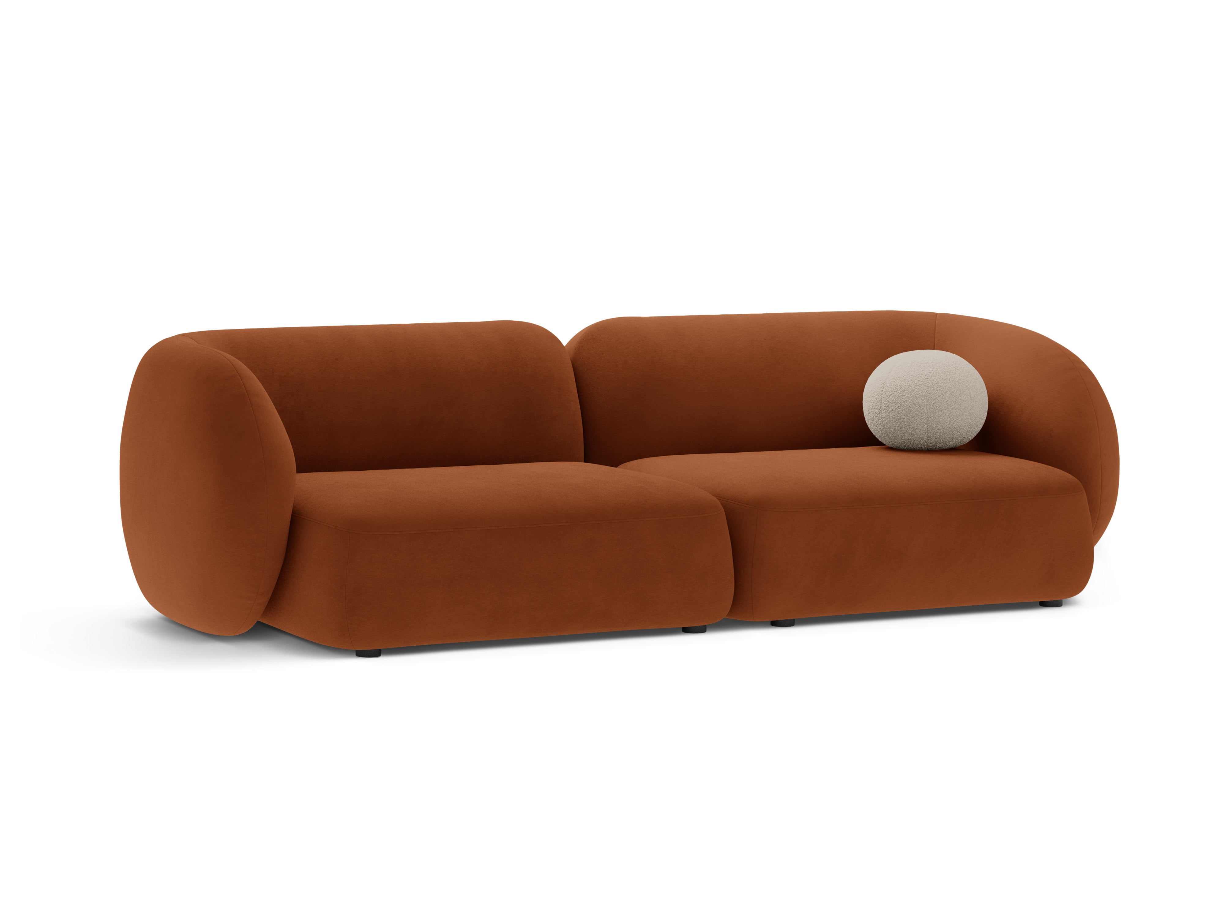 Sofa 4-persoons fluwelen KATE terracotta