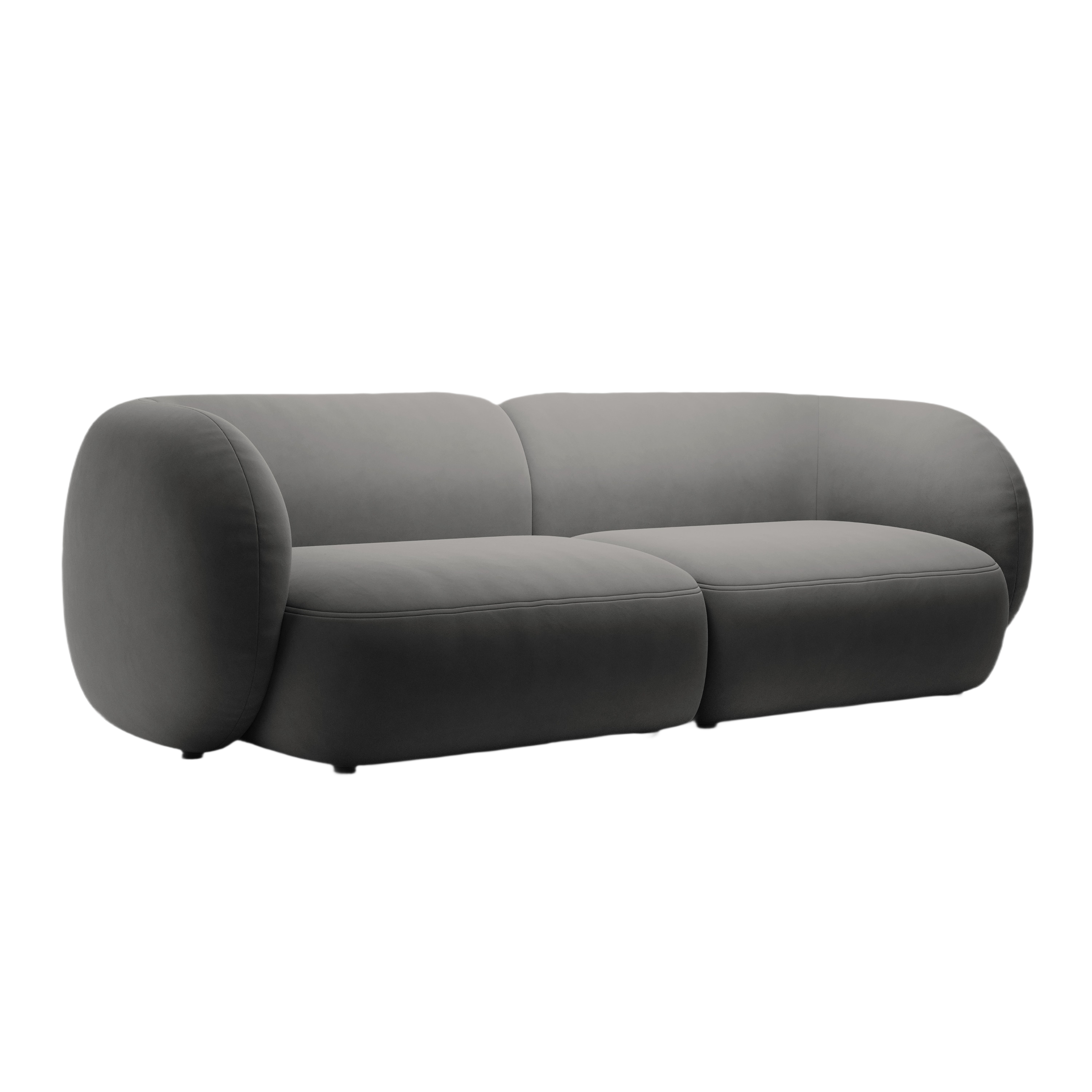 Sofa voor 4 personen van fluweel KATE donkergrijs