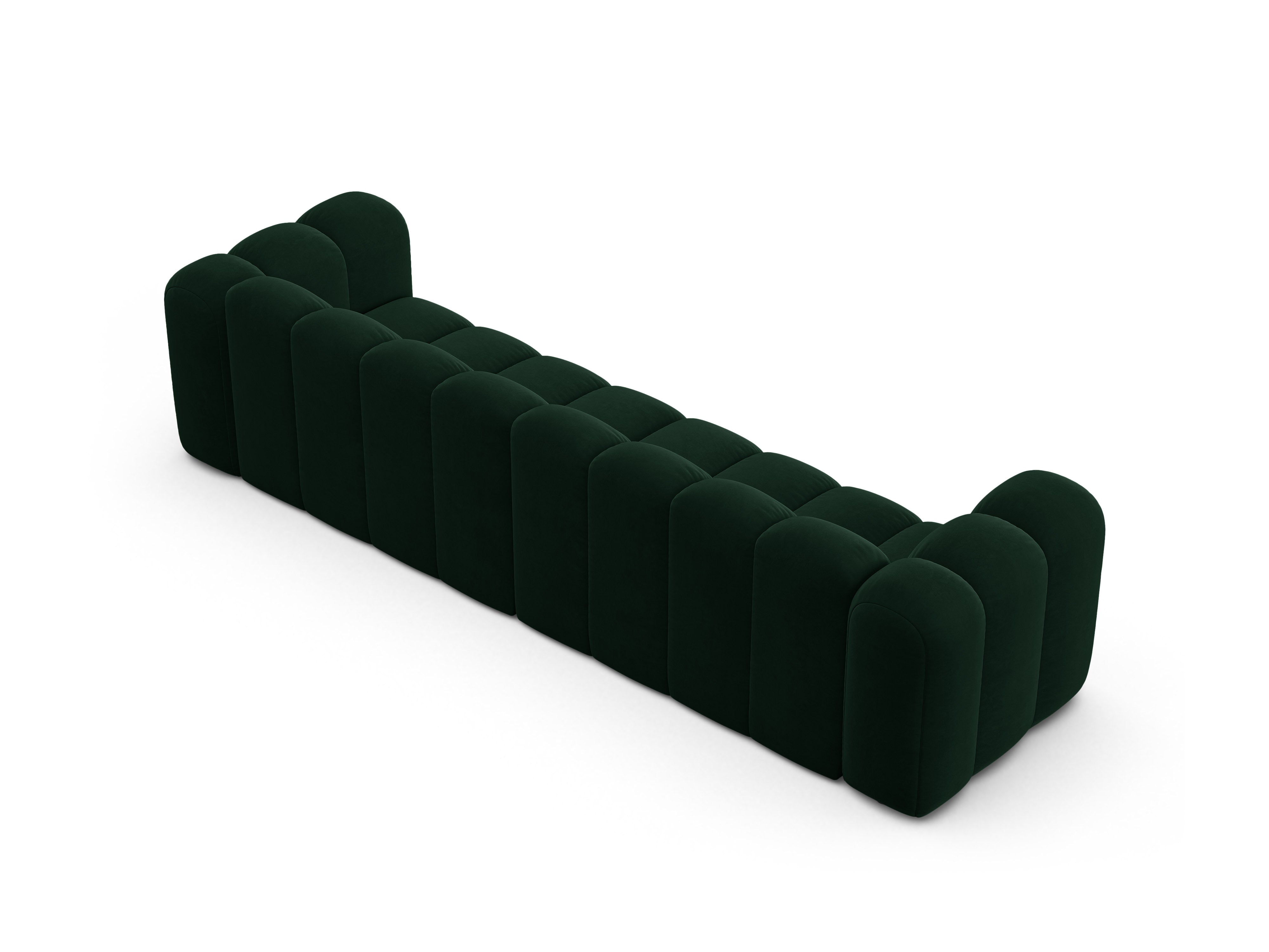 Sofa aksamitna 4-osobowa LUPINE butelkowy zielony – szenil