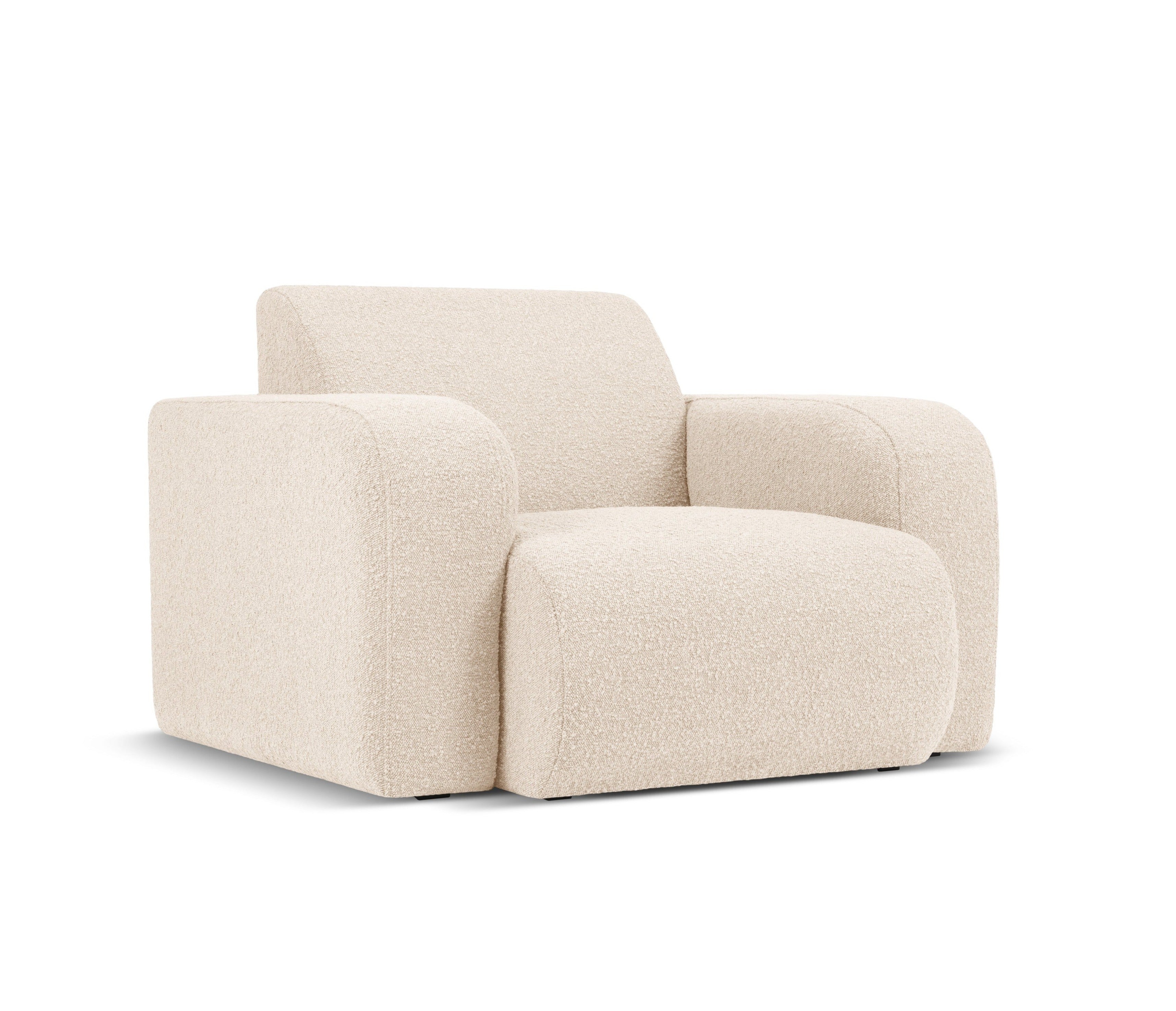 Fotel w tkaninie boucle MOLINO beżowy Micadoni Eye on Design