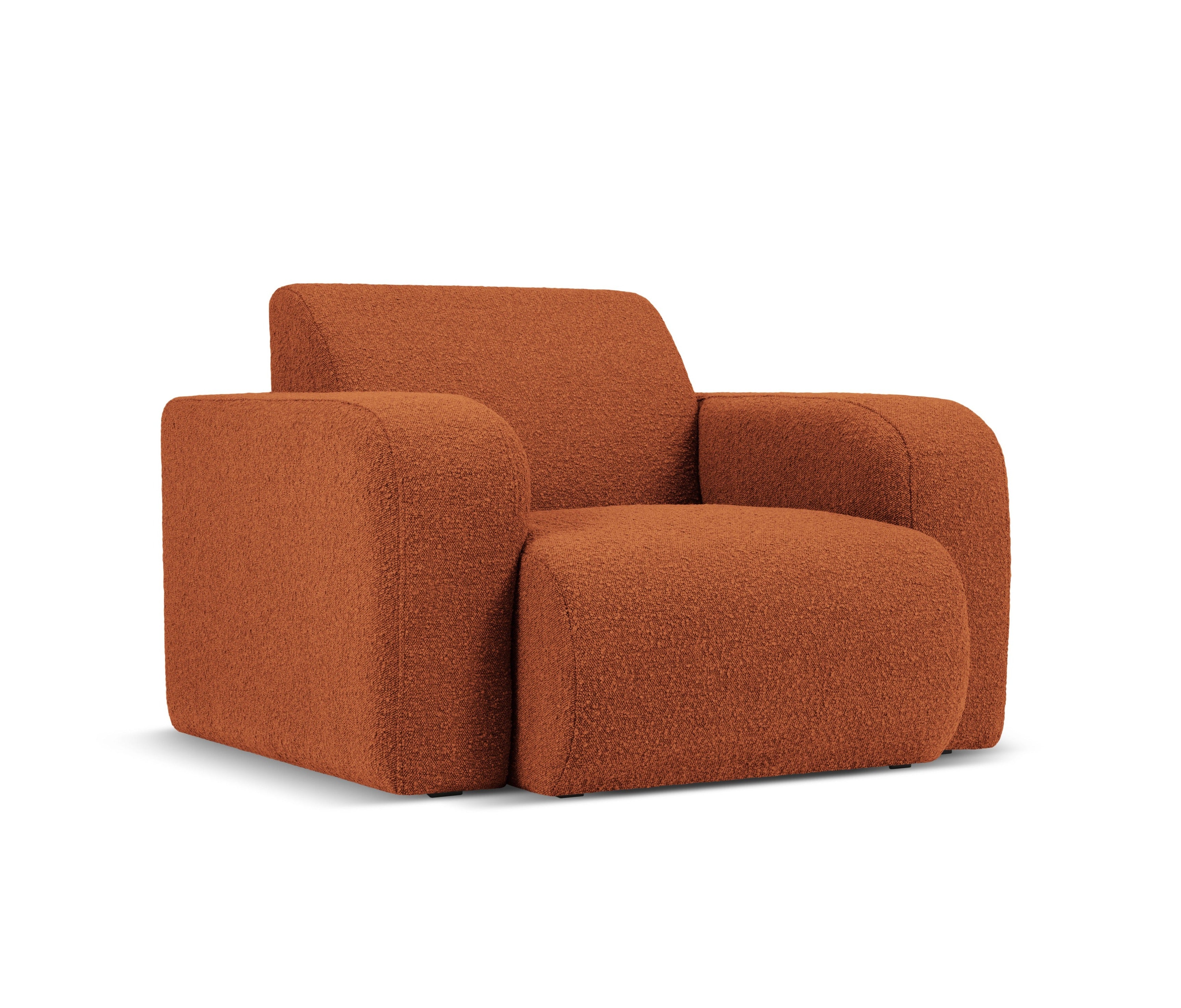 Fotel w tkaninie boucle MOLINO terracotta Micadoni Eye on Design