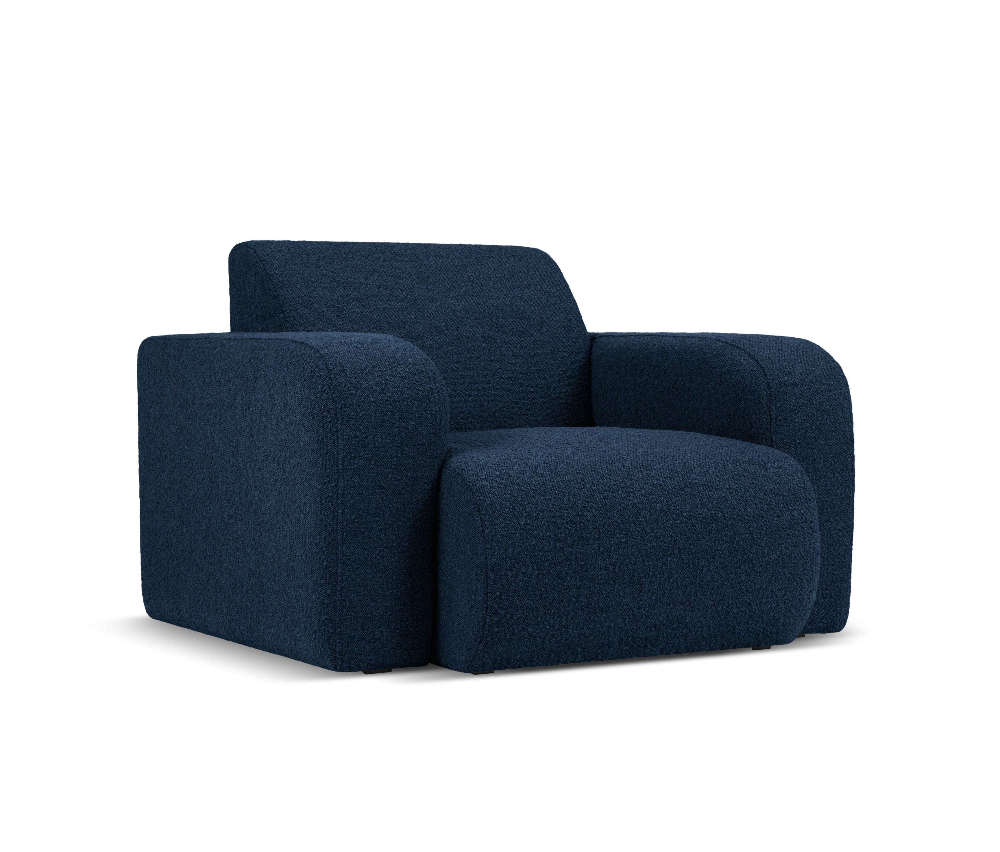 Fotel w tkaninie boucle MOLINO granatowy Micadoni Eye on Design