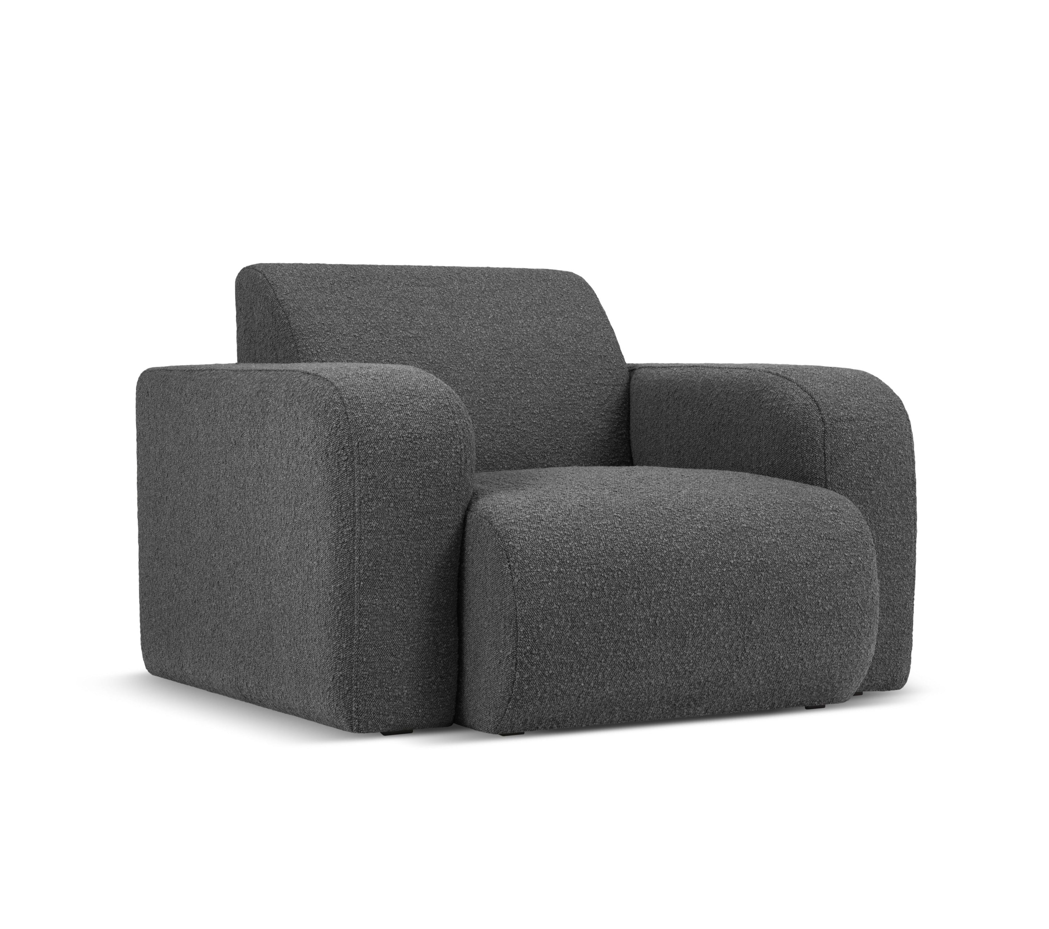 Fotel w tkaninie boucle MOLINO ciemnoszary Micadoni Eye on Design