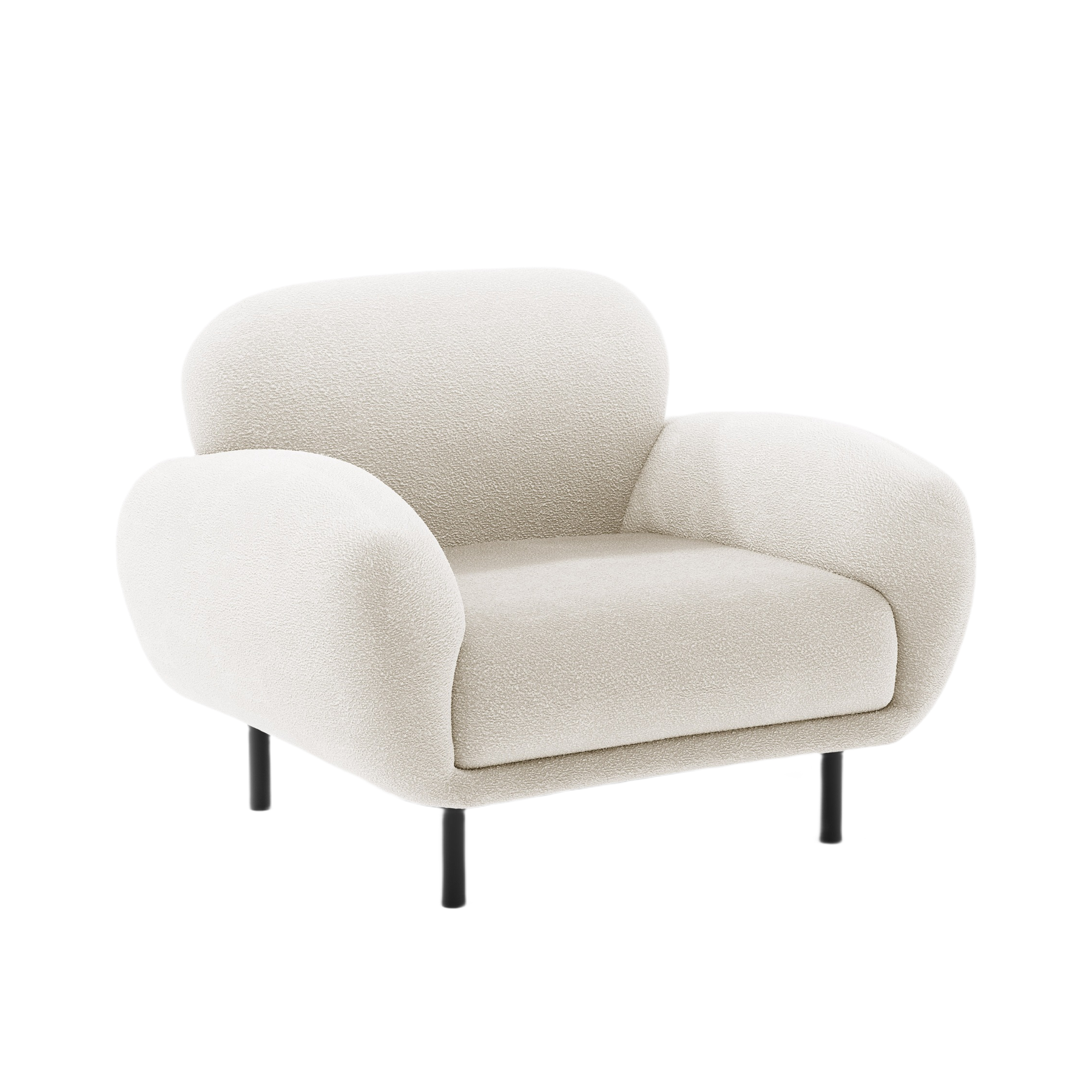 POPPY white boucle armchair