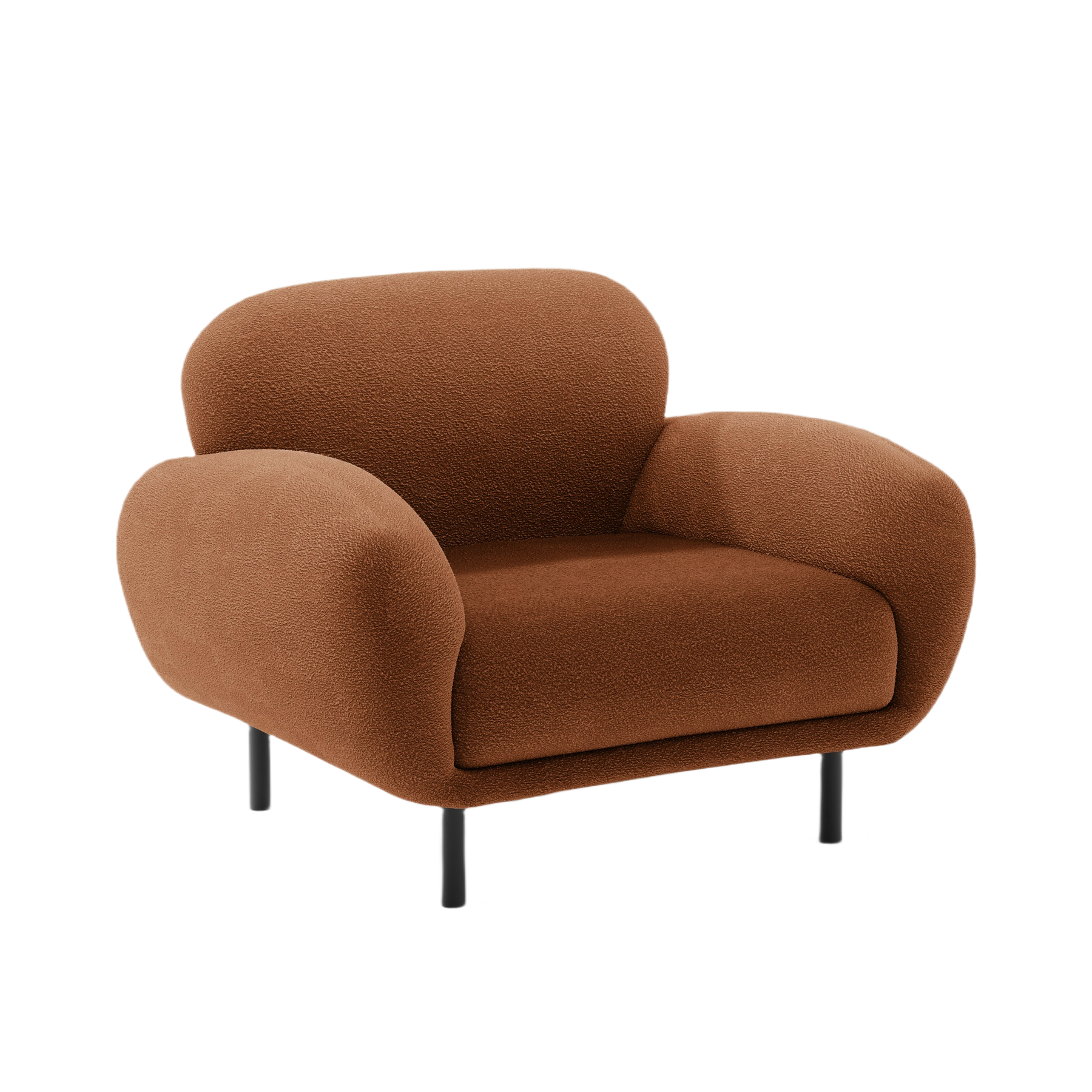 POPPY armchair terracotta boucle
