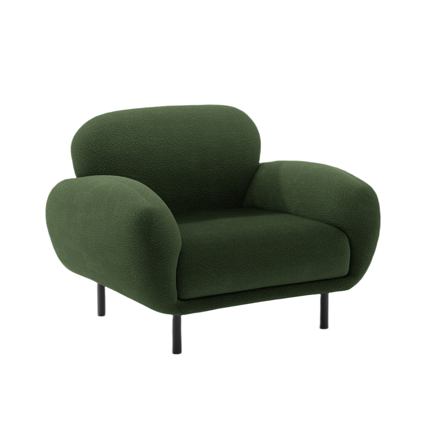 Fauteuil POPPY groene boucle