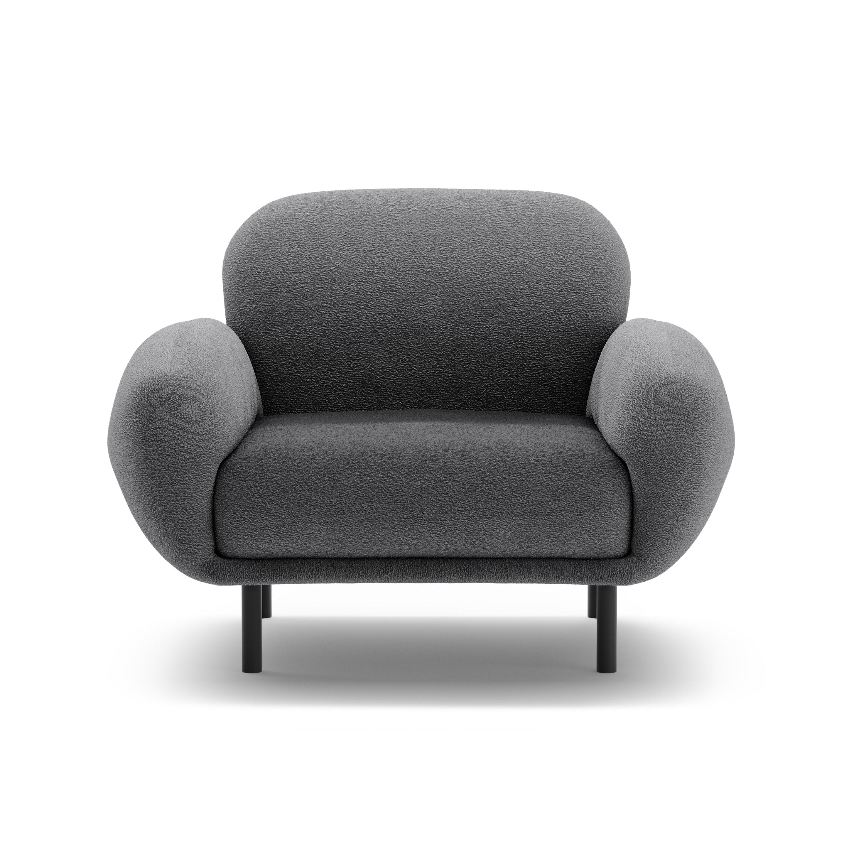 POPPY dark gray boucle armchair