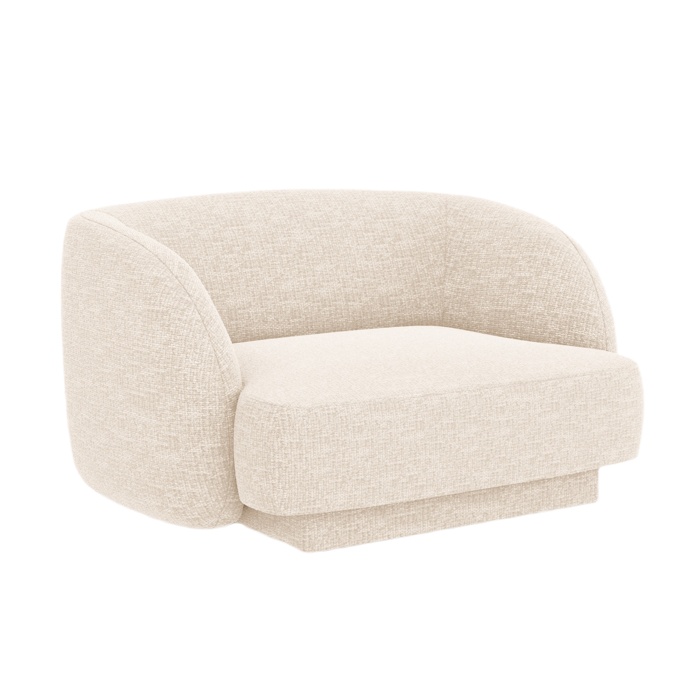 Fauteuil MILEY lichtbeige chenille zijdeachtig