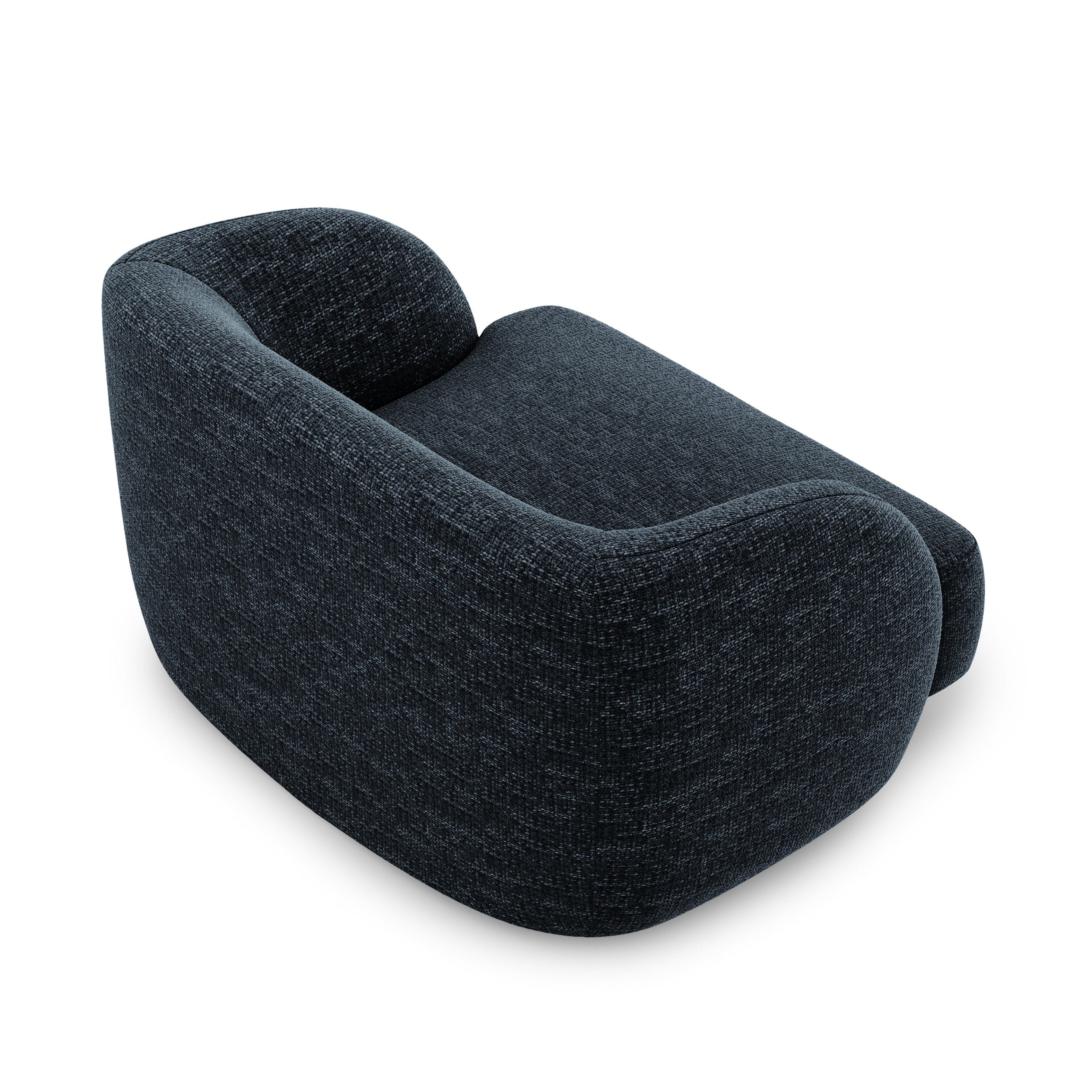 Fotel w tkaninie szenilowej MILEY granatowy Micadoni Eye on Design