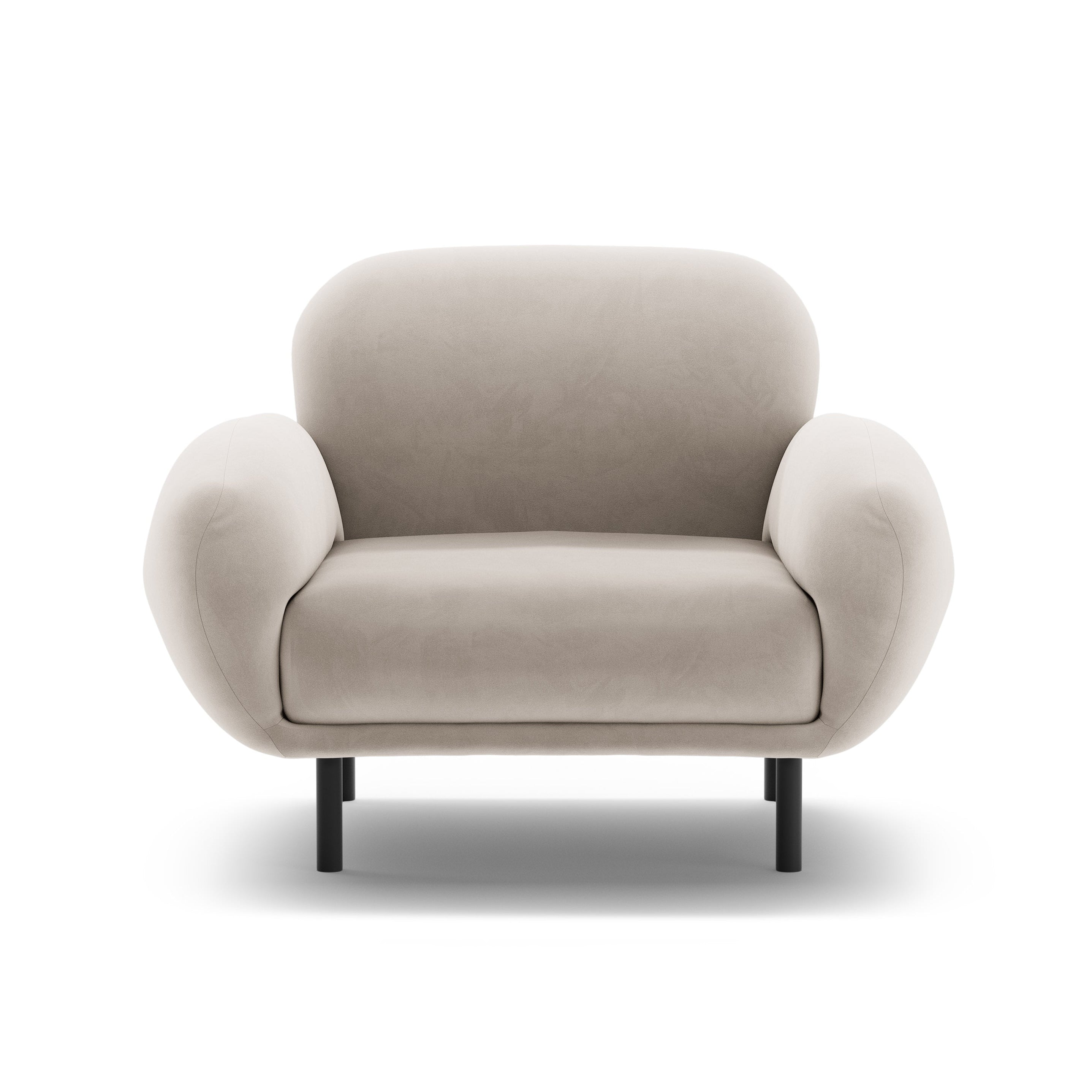 Fluwelen fauteuil POPPY lichtbeige