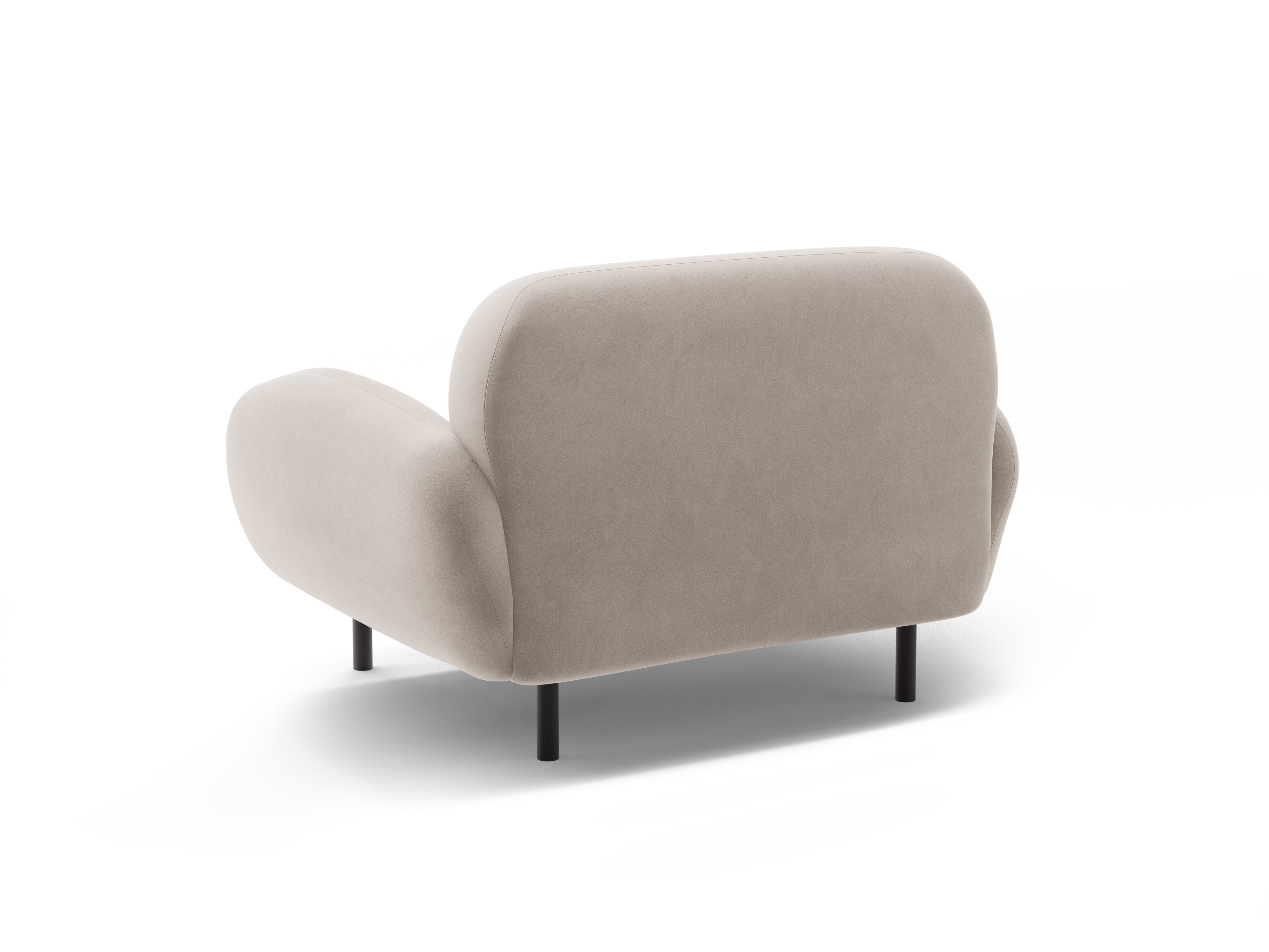 Fluwelen fauteuil POPPY lichtbeige