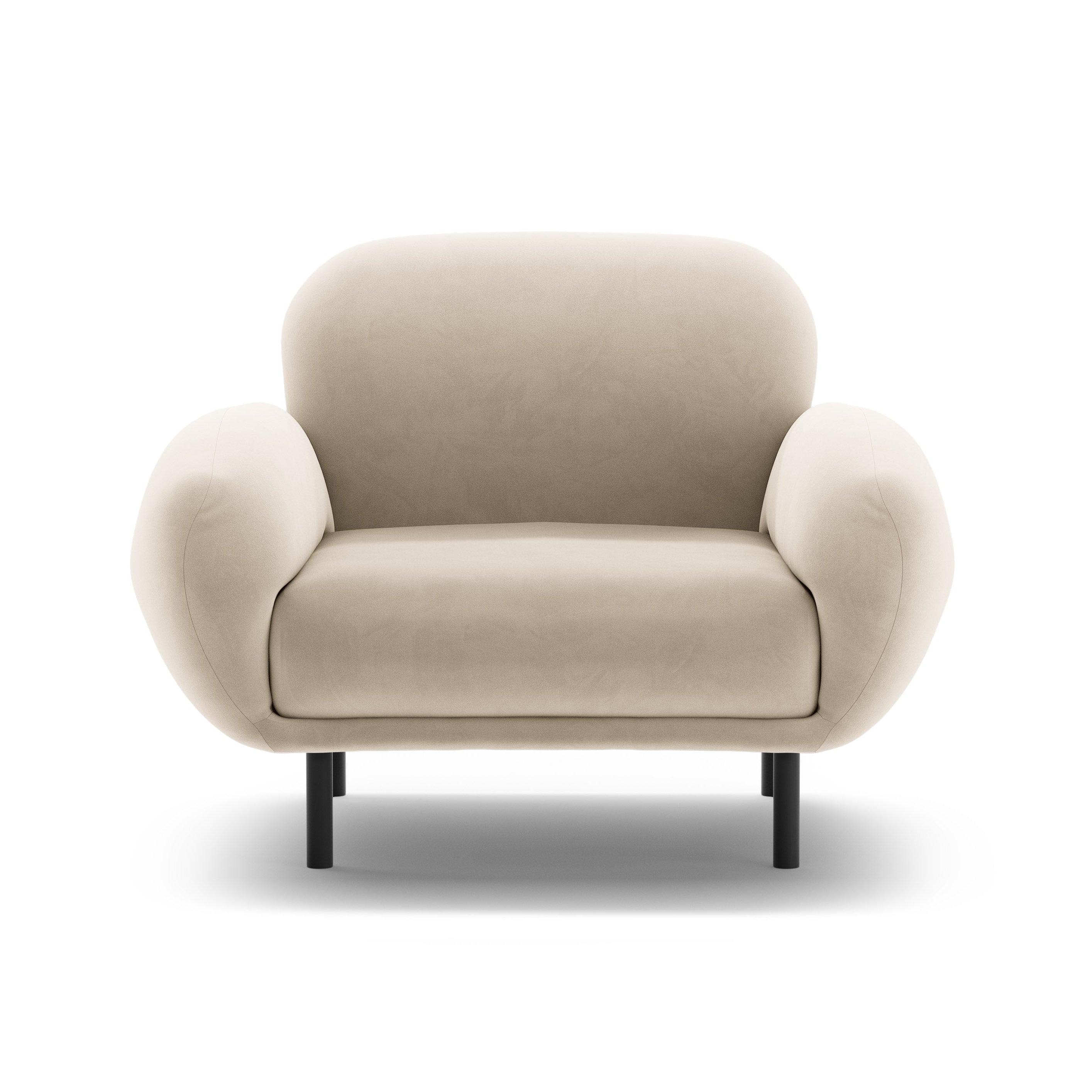 Fluwelen fauteuil POPPY ecru