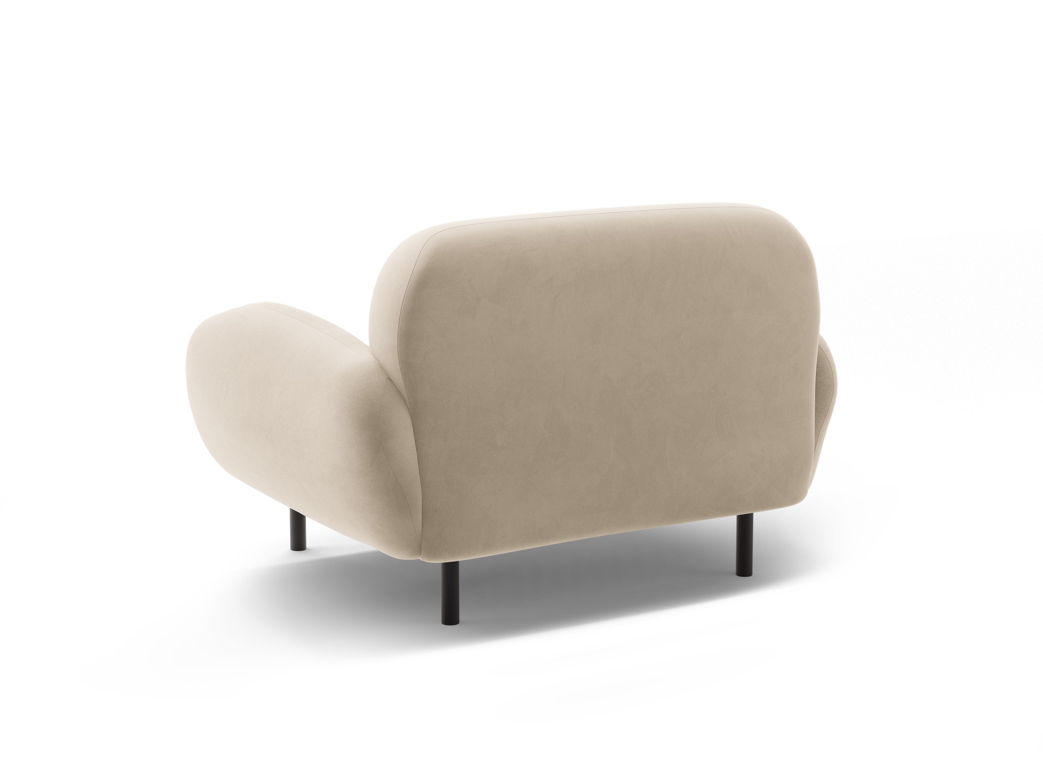 Fluwelen fauteuil POPPY ecru
