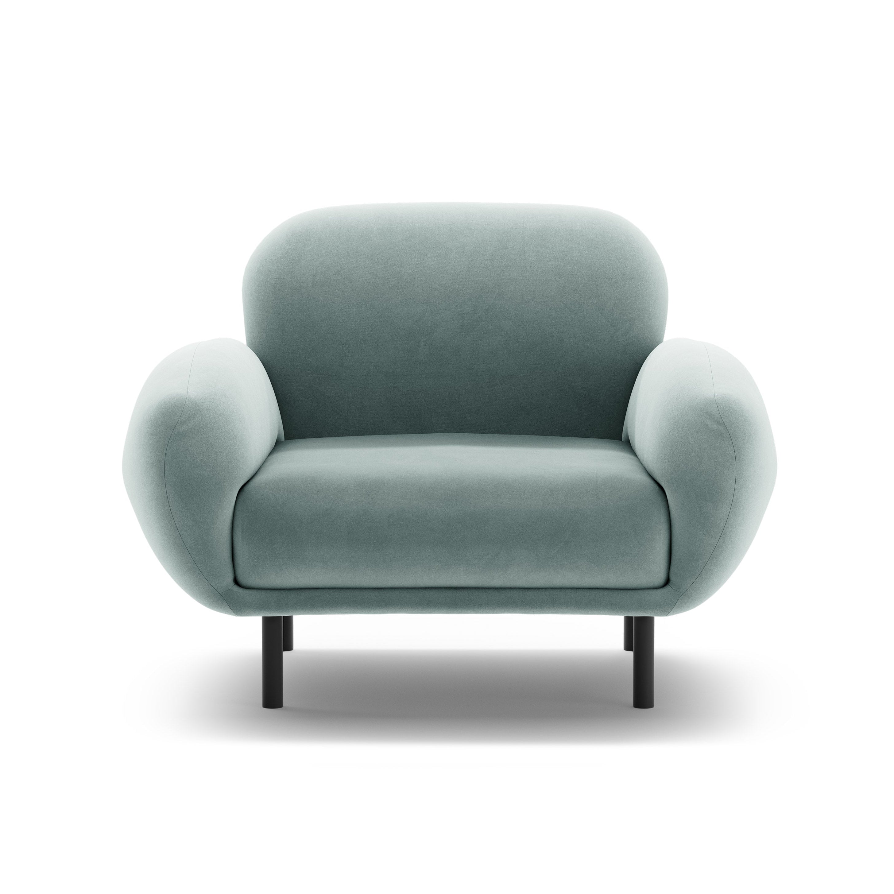 Fluwelen fauteuil POPPY lichtblauw