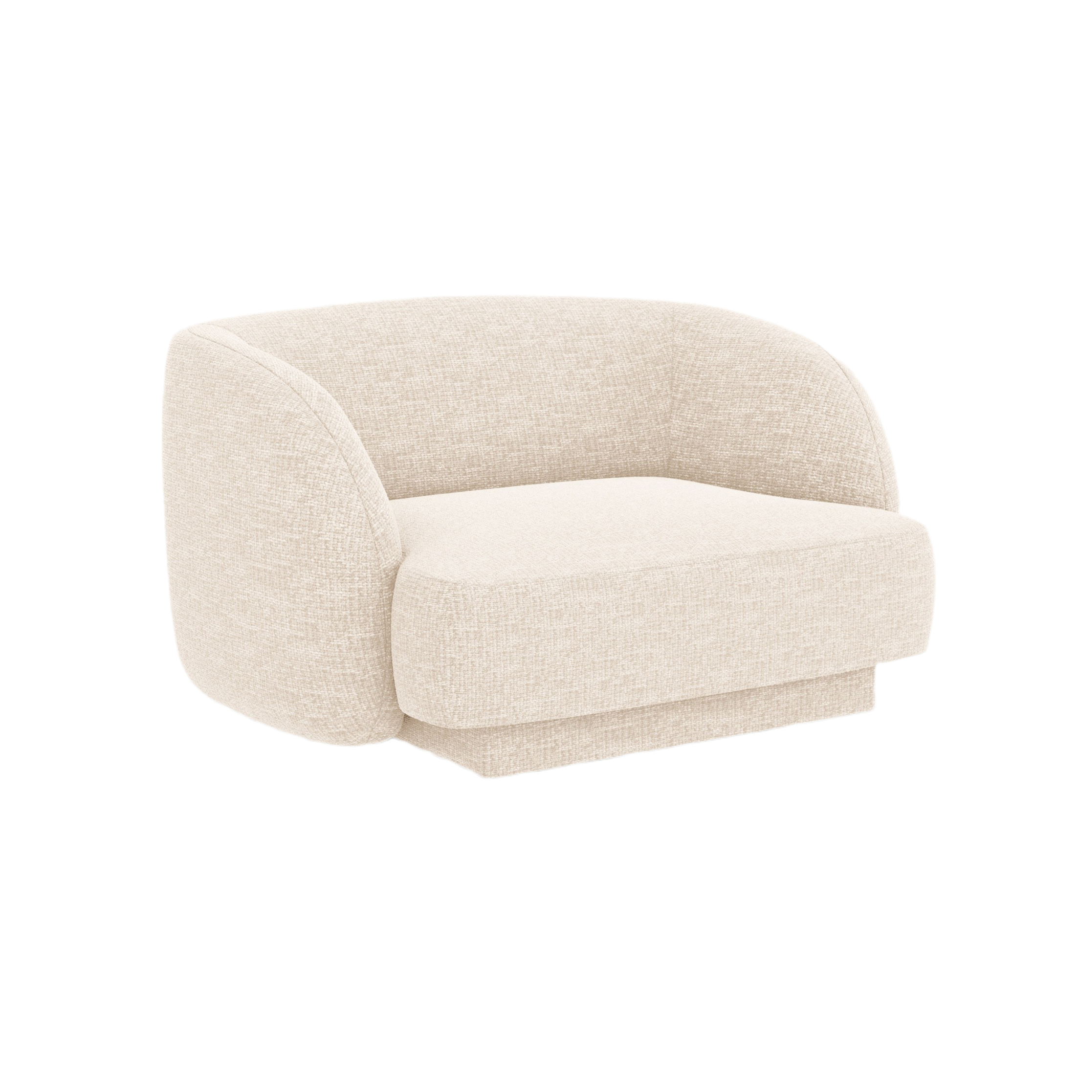 Fauteuil MILEY ivoorkleurig chenille
