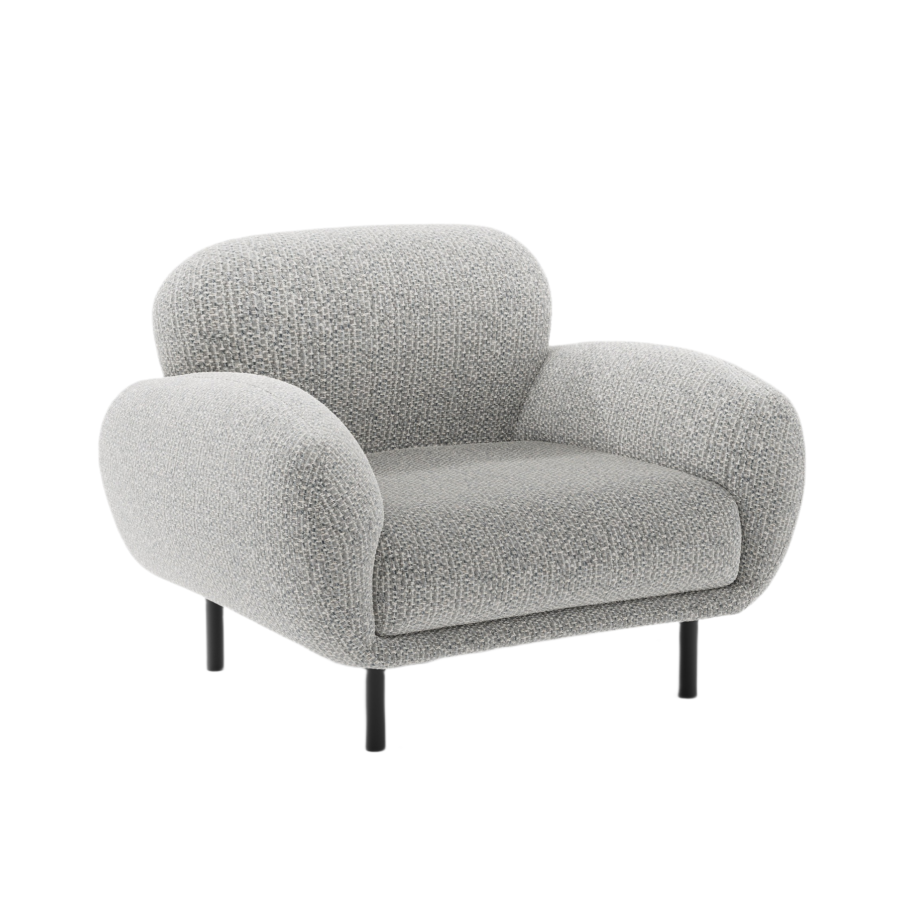 Grijze chenille fauteuil POPPY