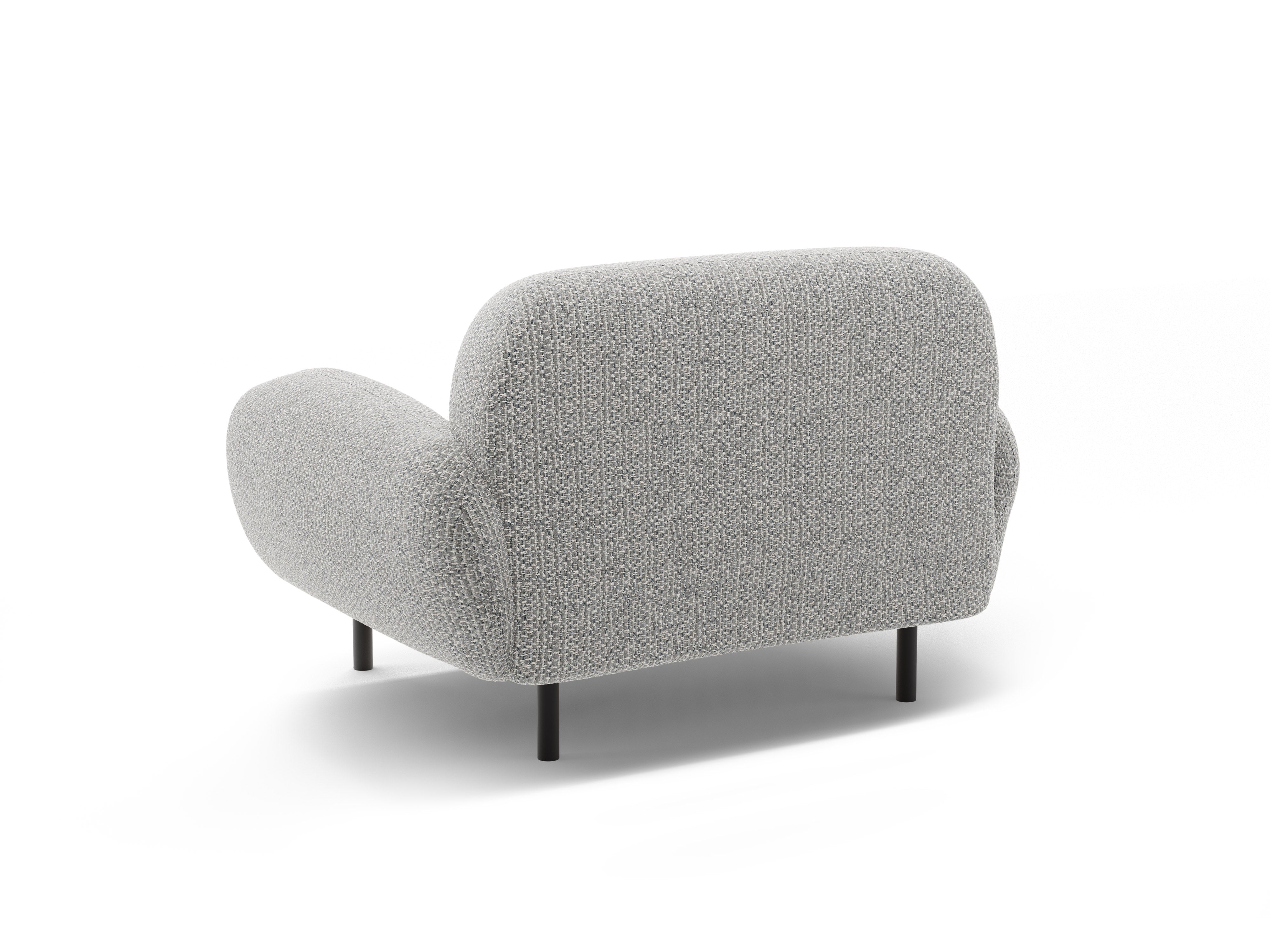 Grijze chenille fauteuil POPPY