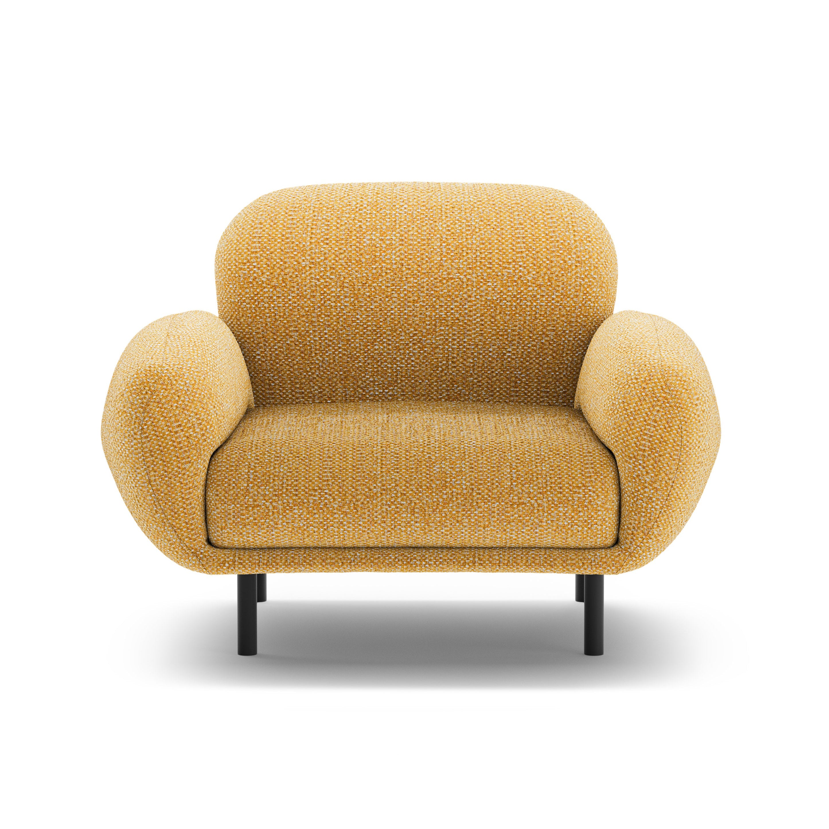Fauteuil POPPY mosterdkleurig chenille