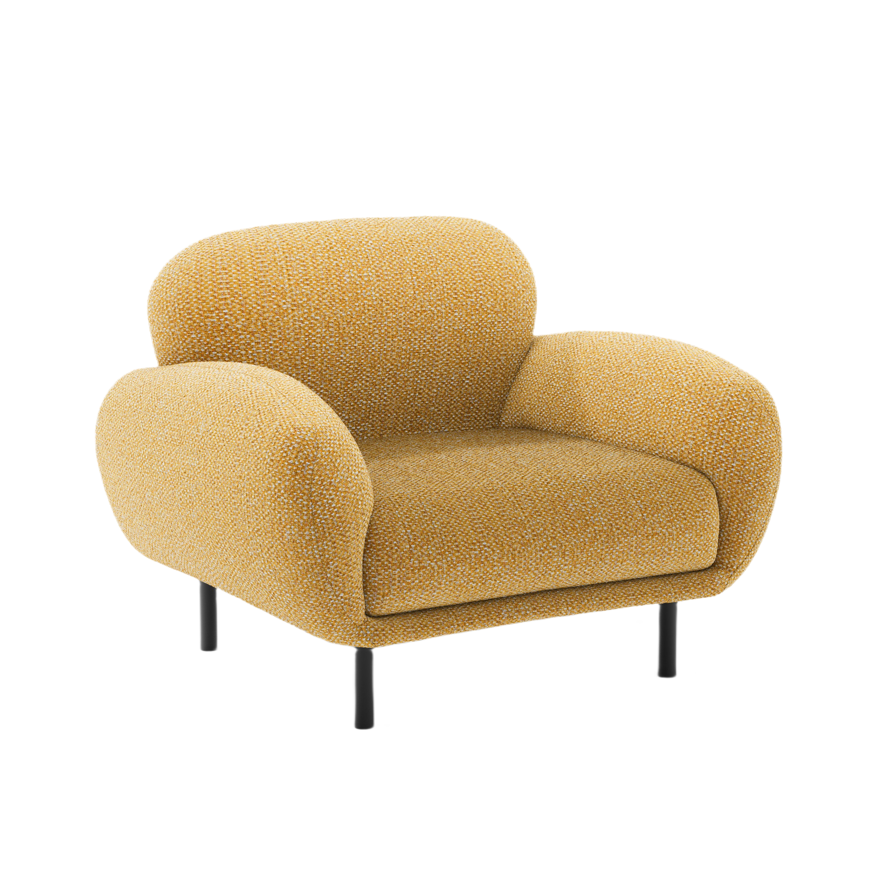 Fauteuil POPPY mosterdkleurig chenille